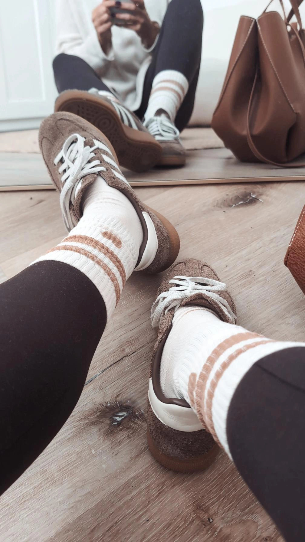 Socken creme beige