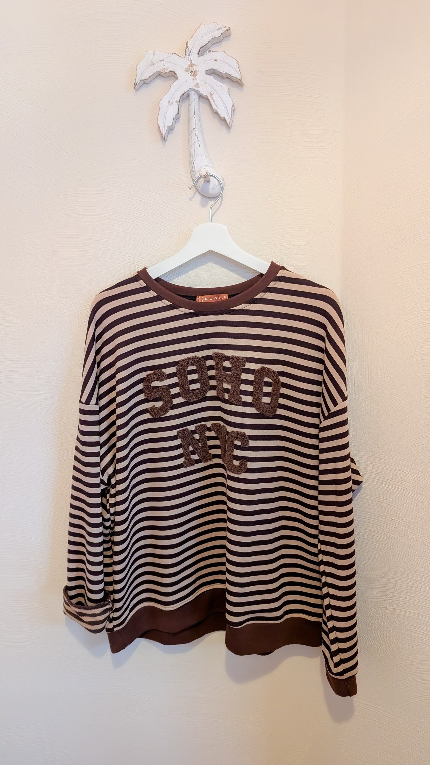 Pullover braun beige gestreift