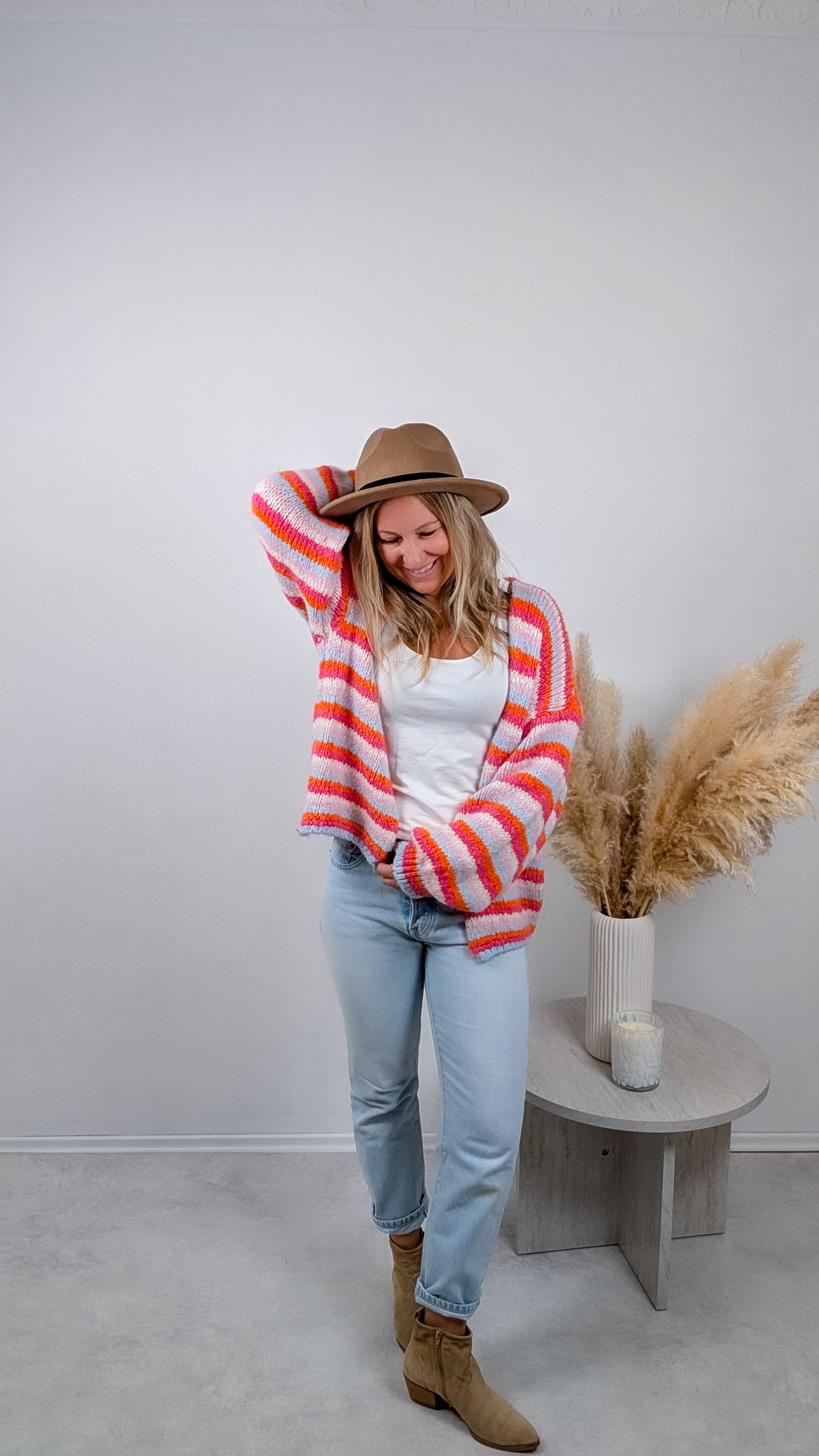 Cardigan bunt gestreift