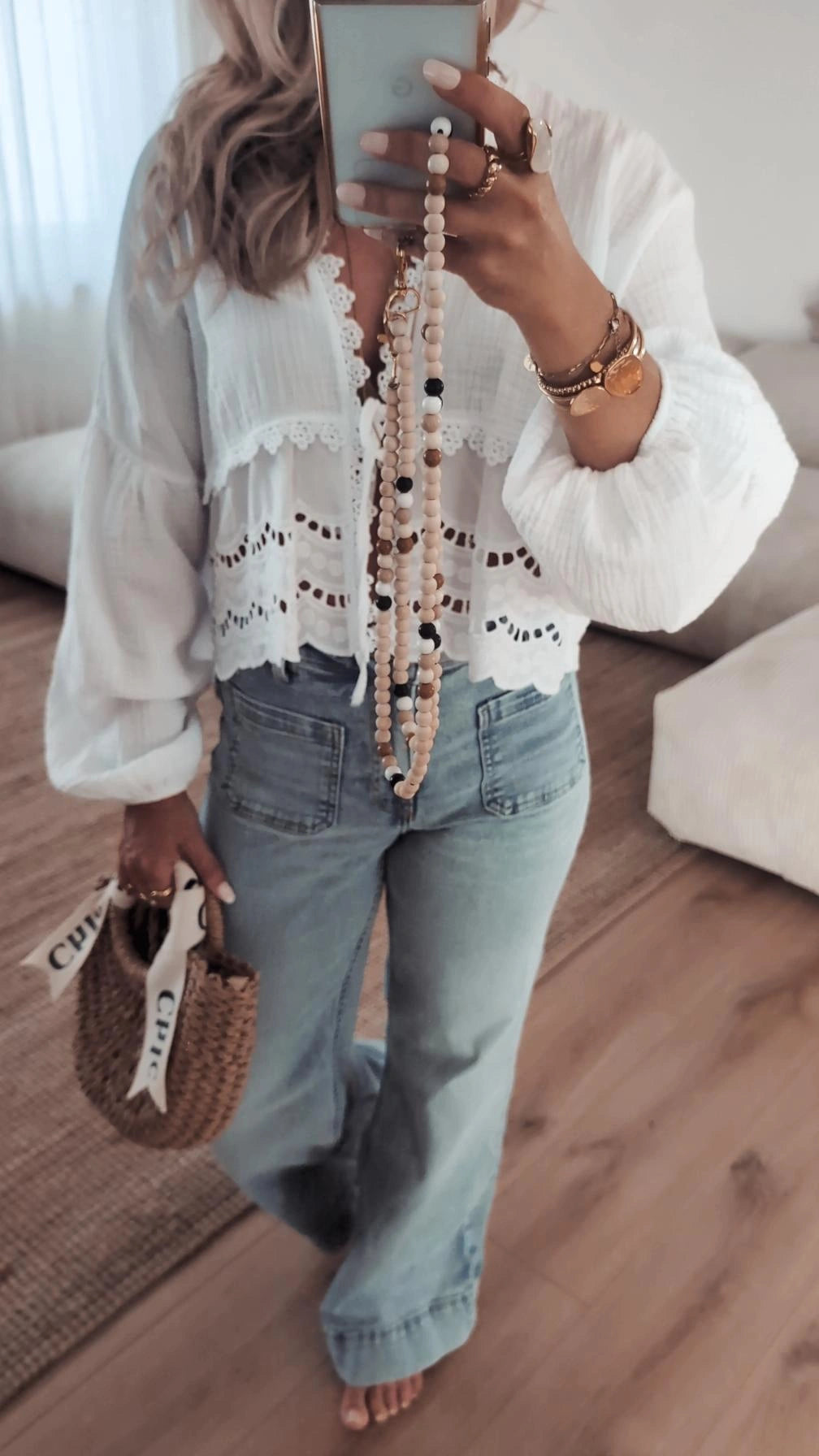 Musselin Bluse weiss
