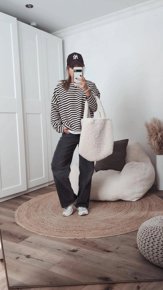 Pullover braun gestreift