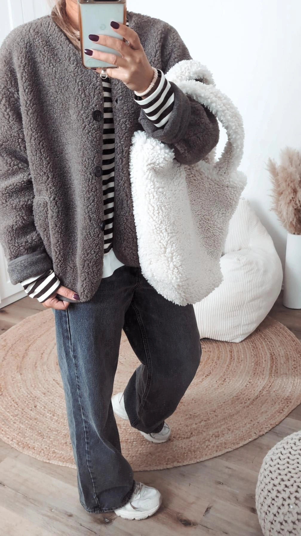 Teddy Jacke taupe