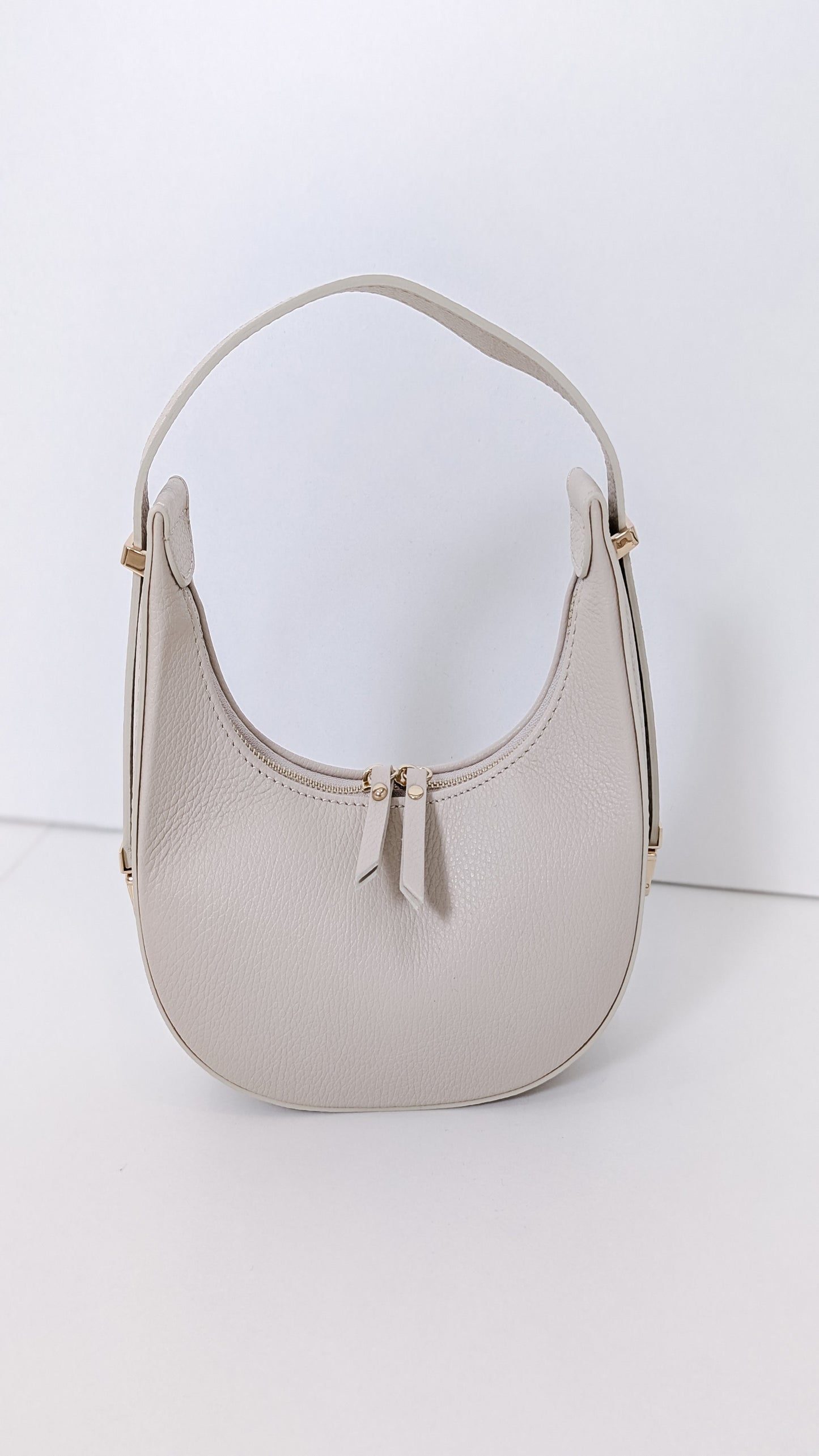 Handtasche beige Echtleder
