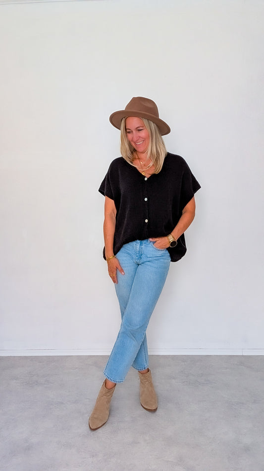 Kurzarm Cardigan schwarz