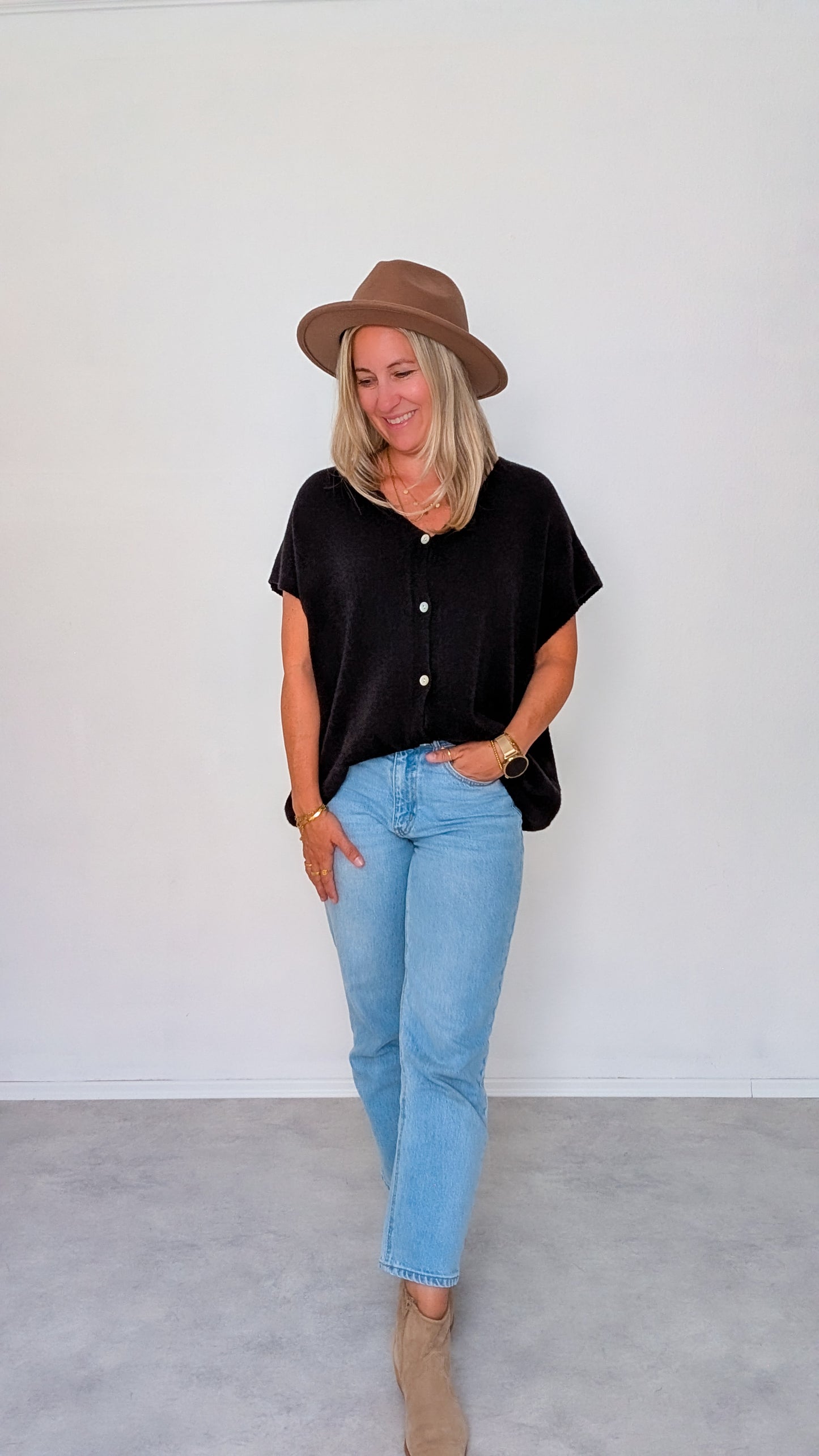 Kurzarm Cardigan schwarz