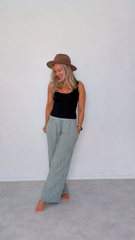 gestreifte Hose khaki