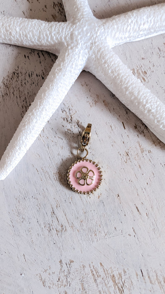 Charm Anhänger rosa Blume