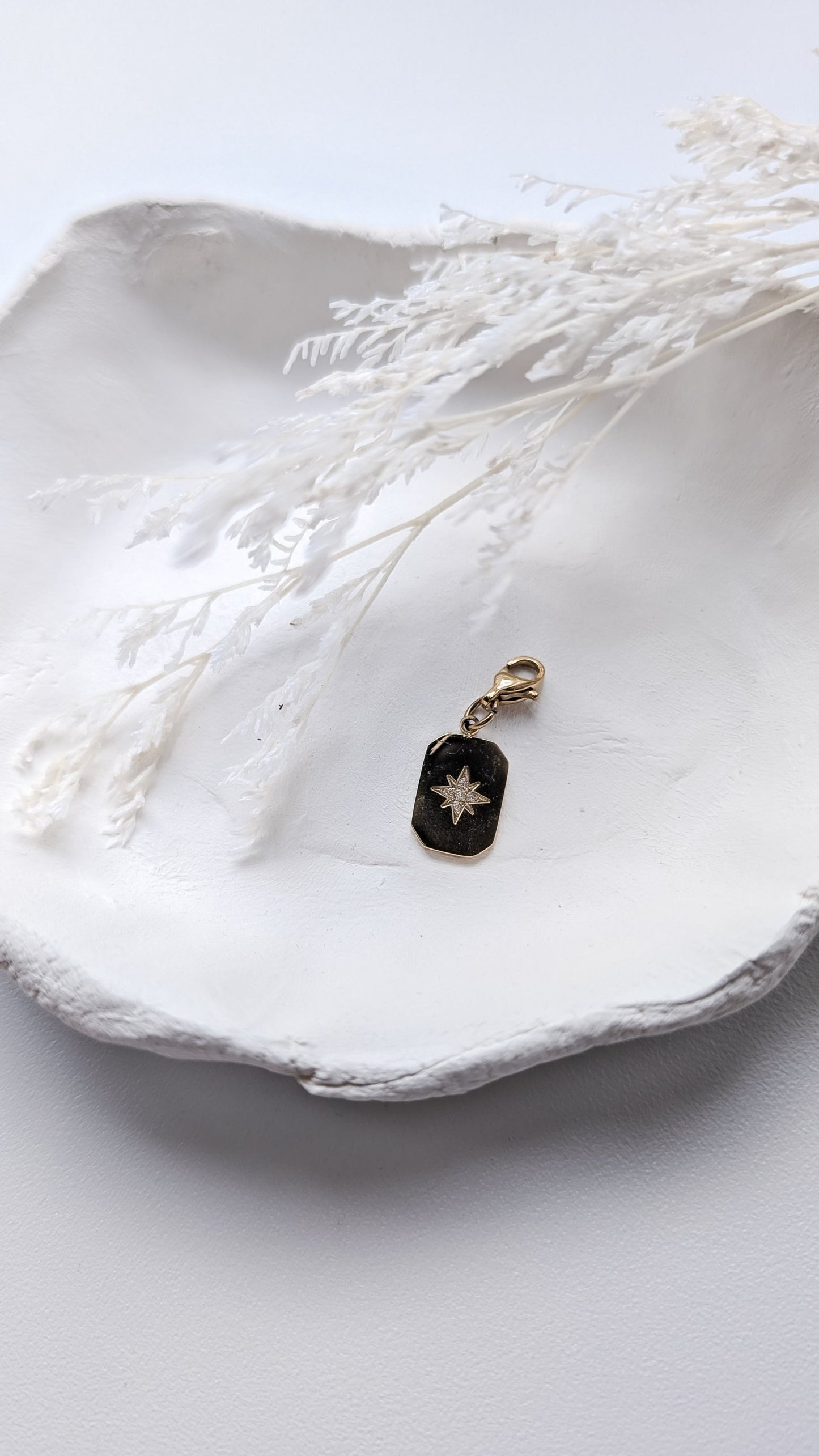 Charm Anhänger goldenes Plättchen mit Stern