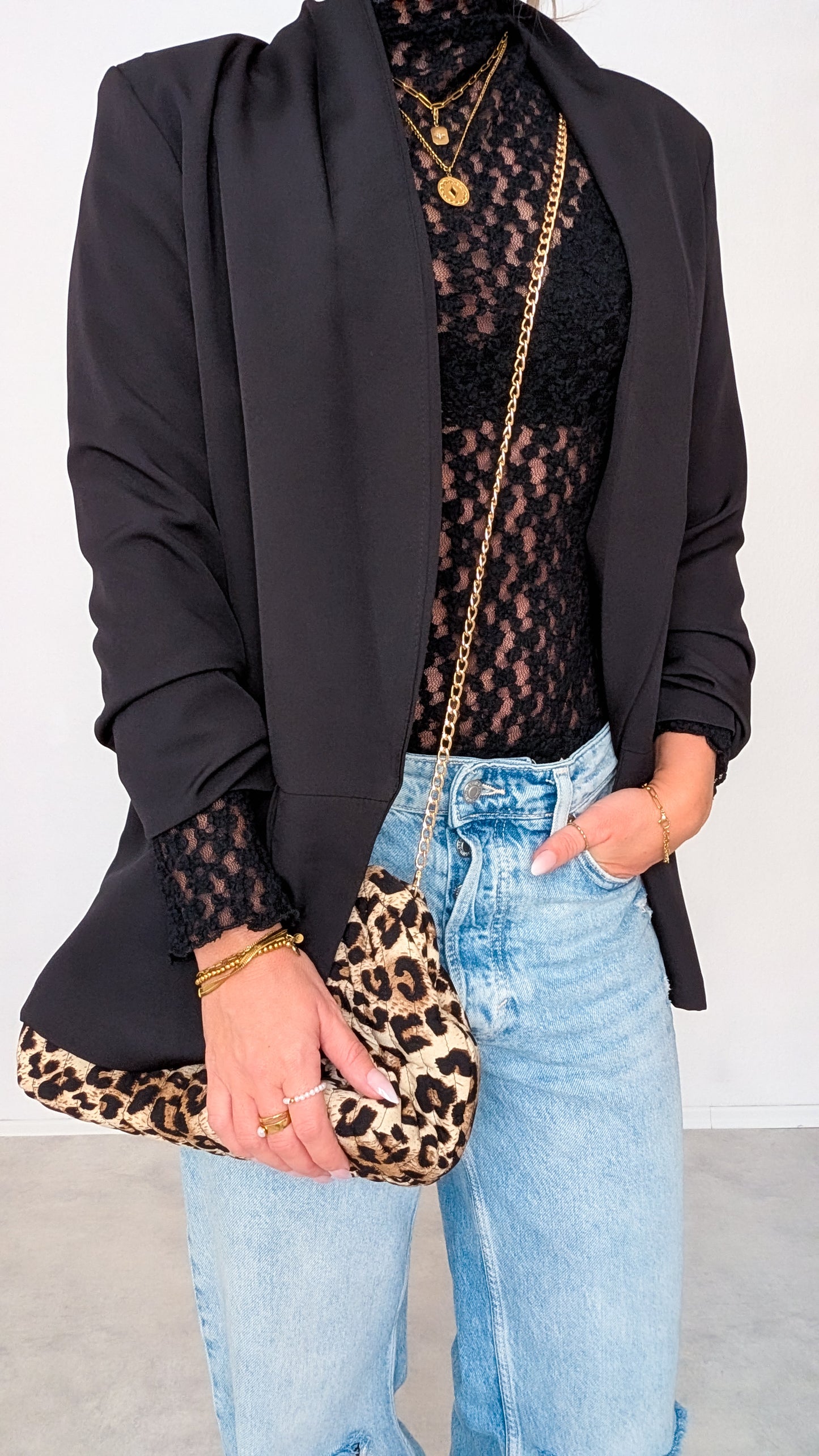 Spitzen Shirt schwarz