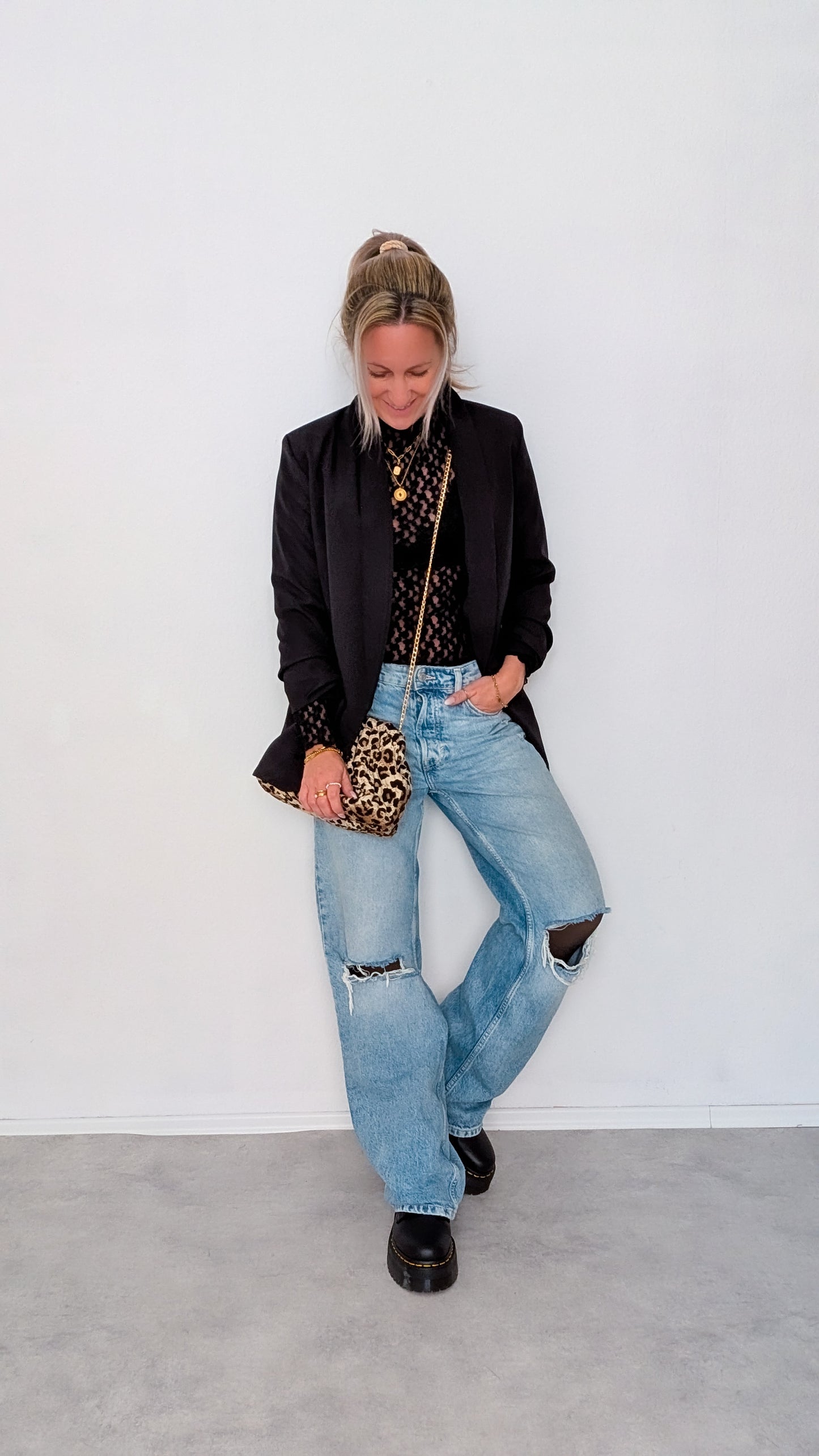 Spitzen Shirt schwarz