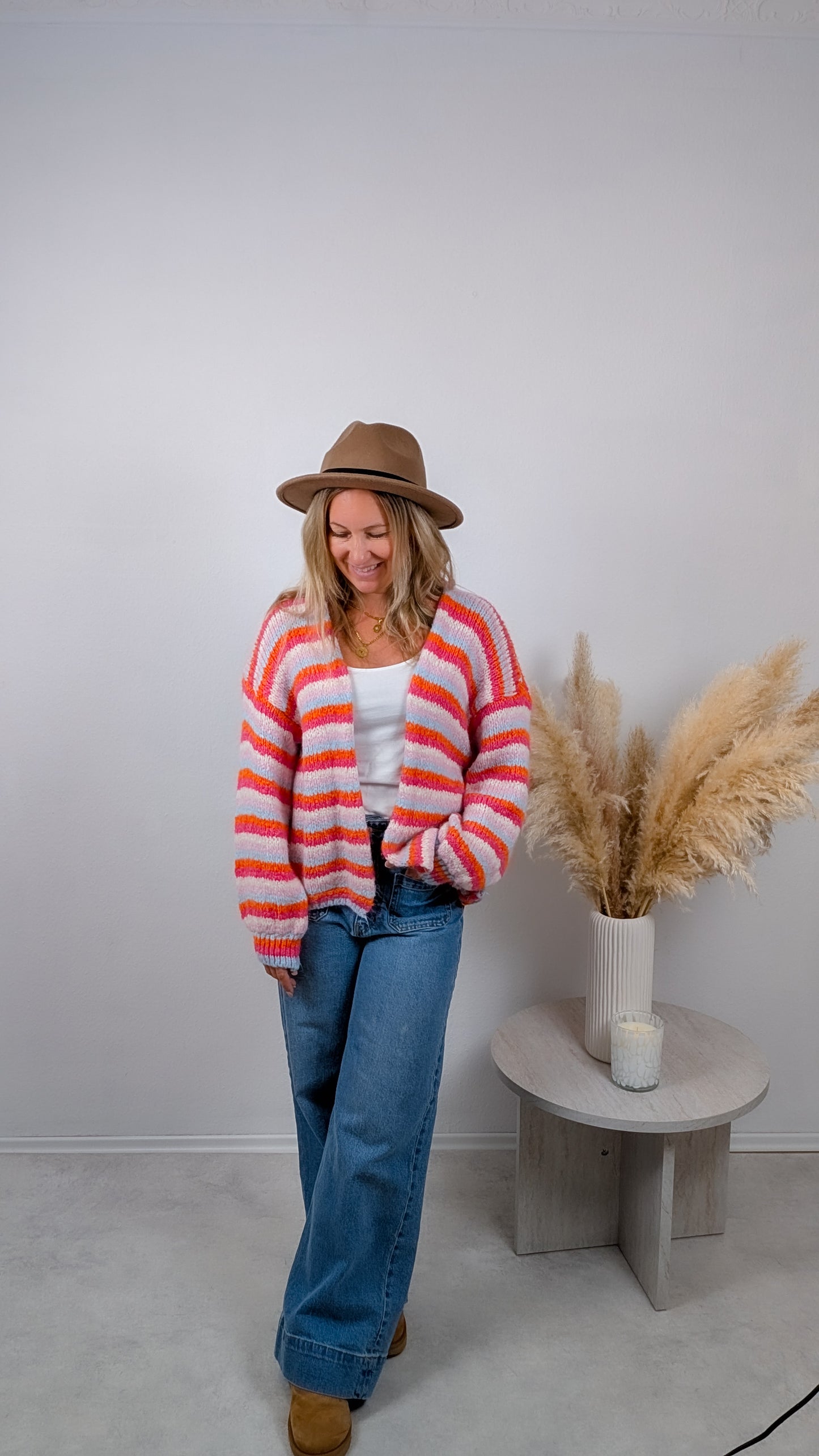 Cardigan bunt gestreift