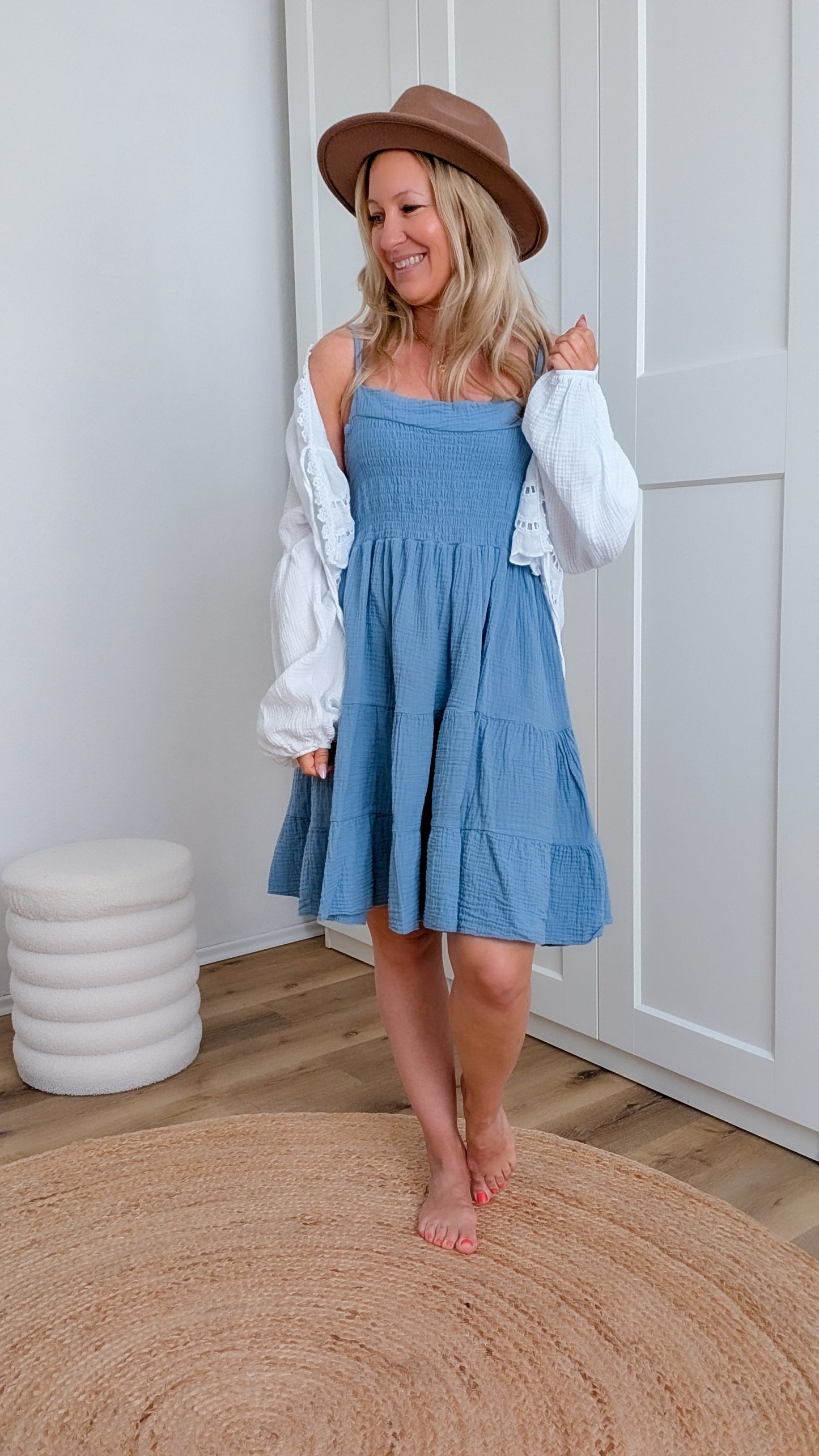 Musselin Kleid blau