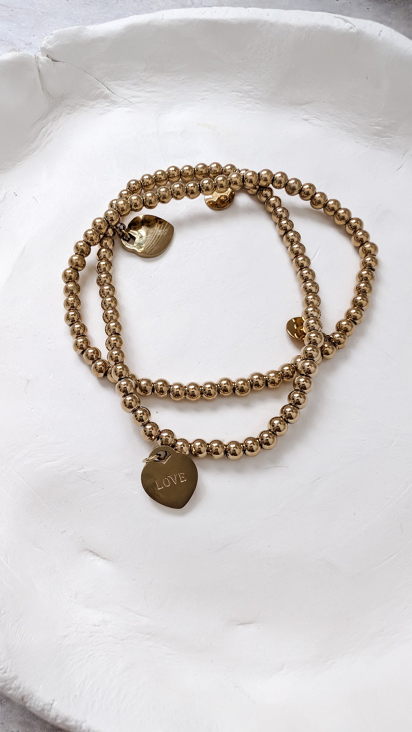 Edelstahl Armband Gold mit Herz