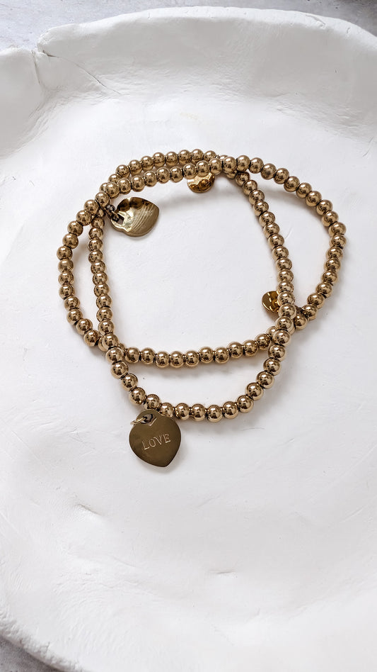 Edelstahl Armband Gold mit Herz