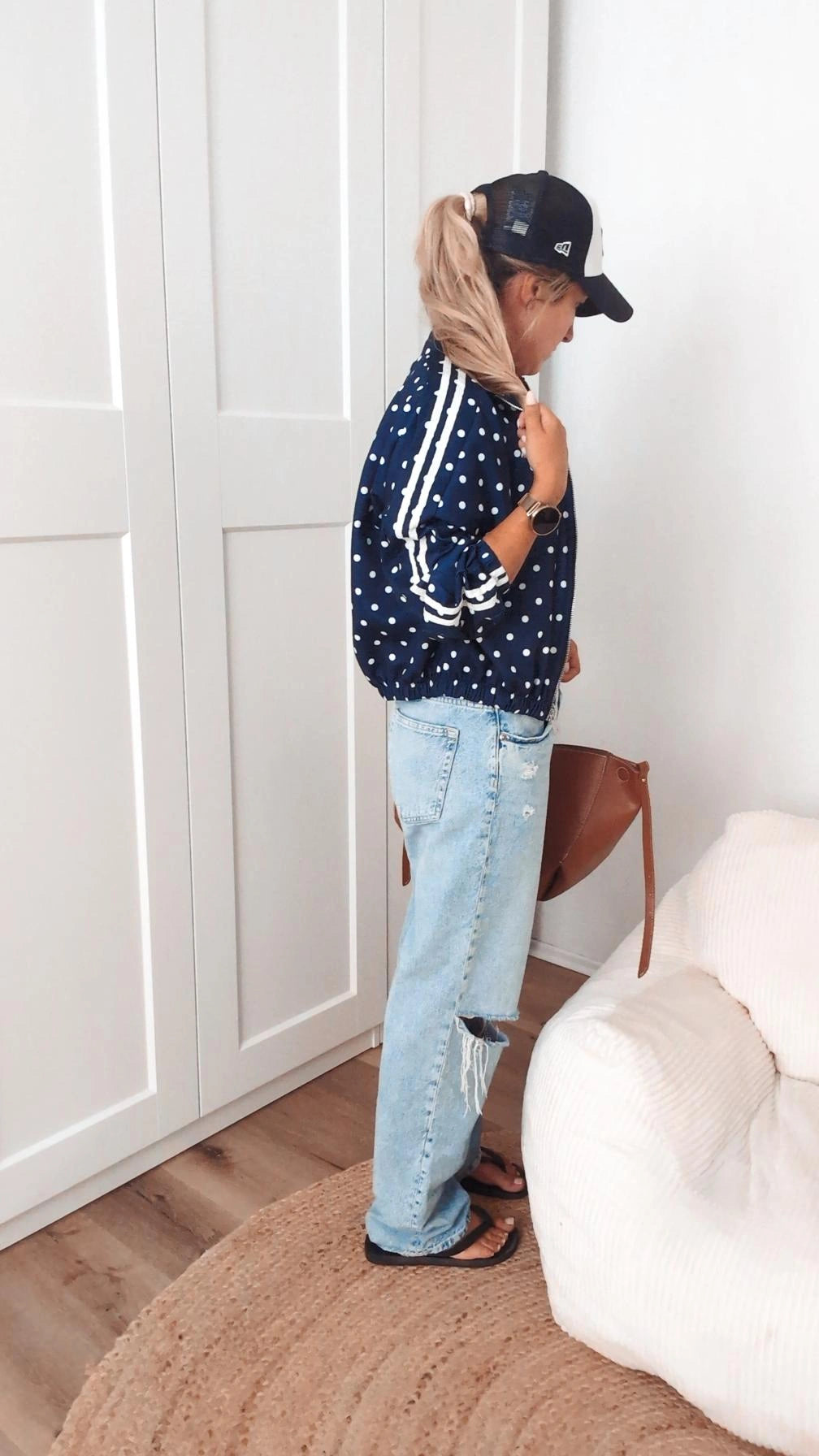 Jacke blau mit Punkten