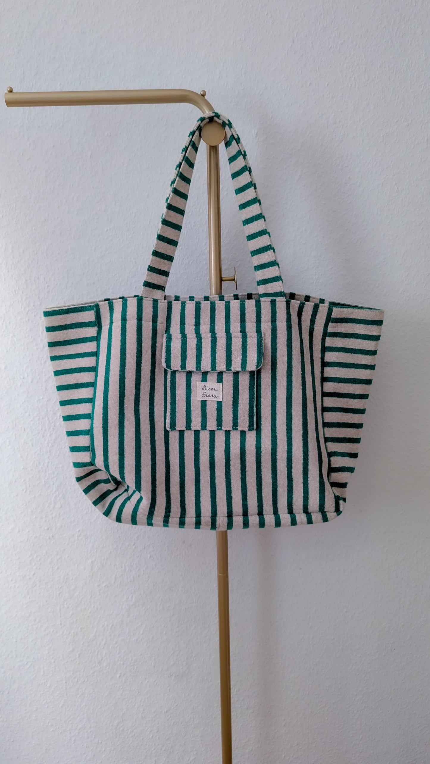 Tasche grün gestreift