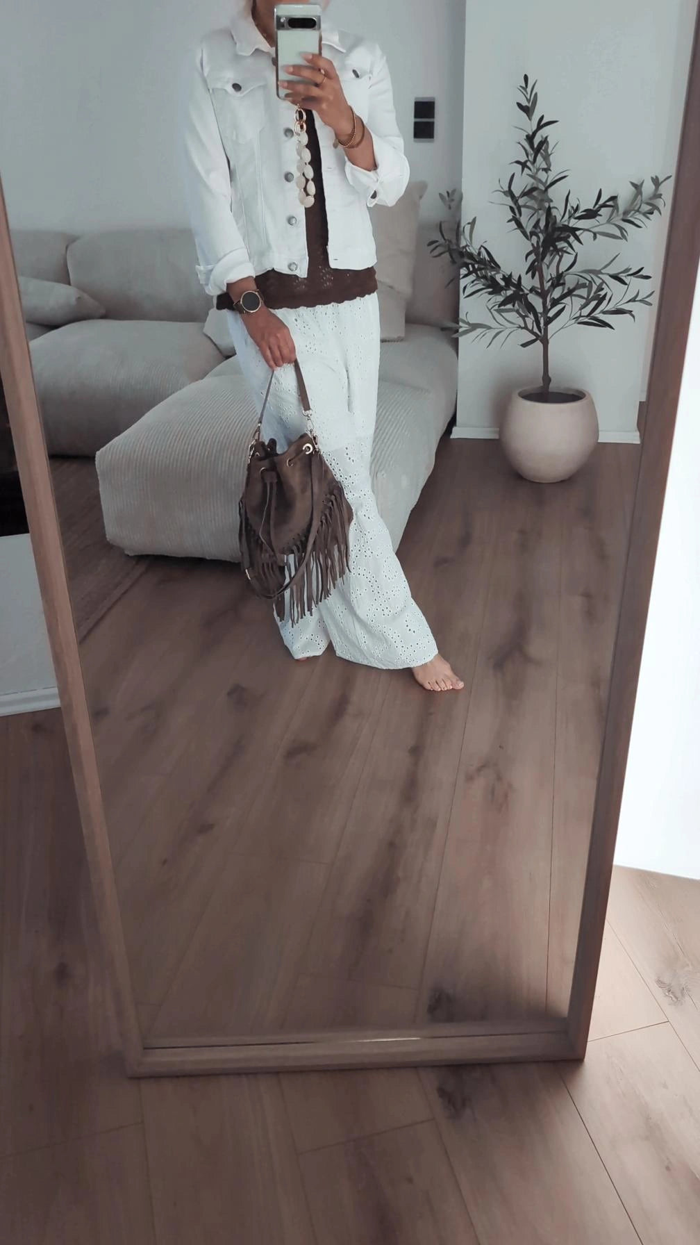 Italienische Wildleder Fransen Tasche