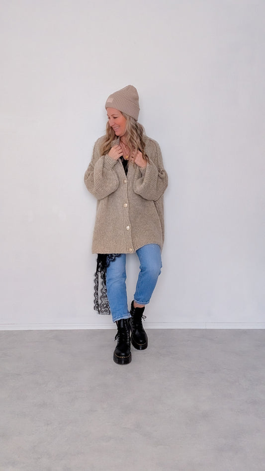 Cardigan beige goldene Knöpfe