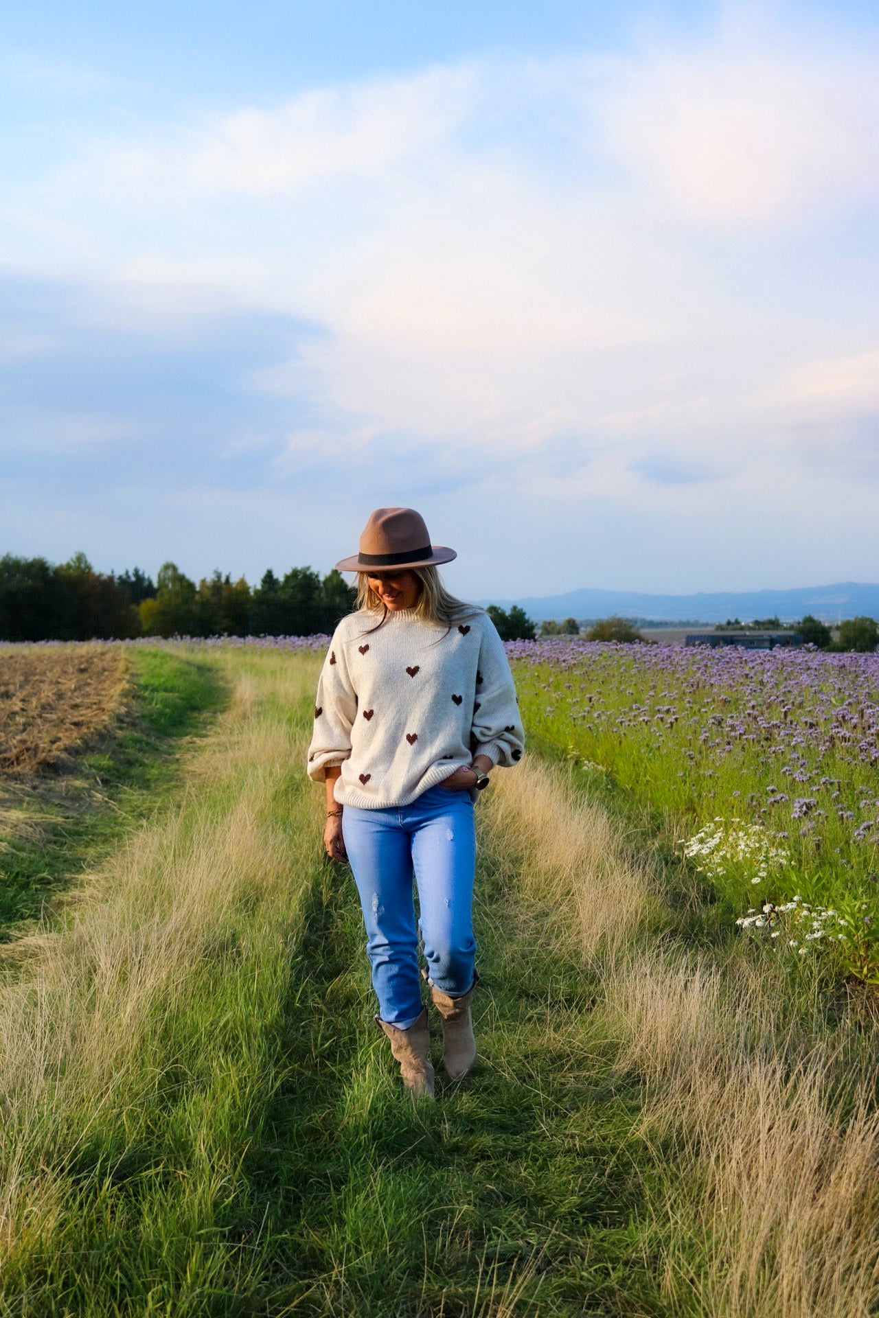 Pullover braune Herzen