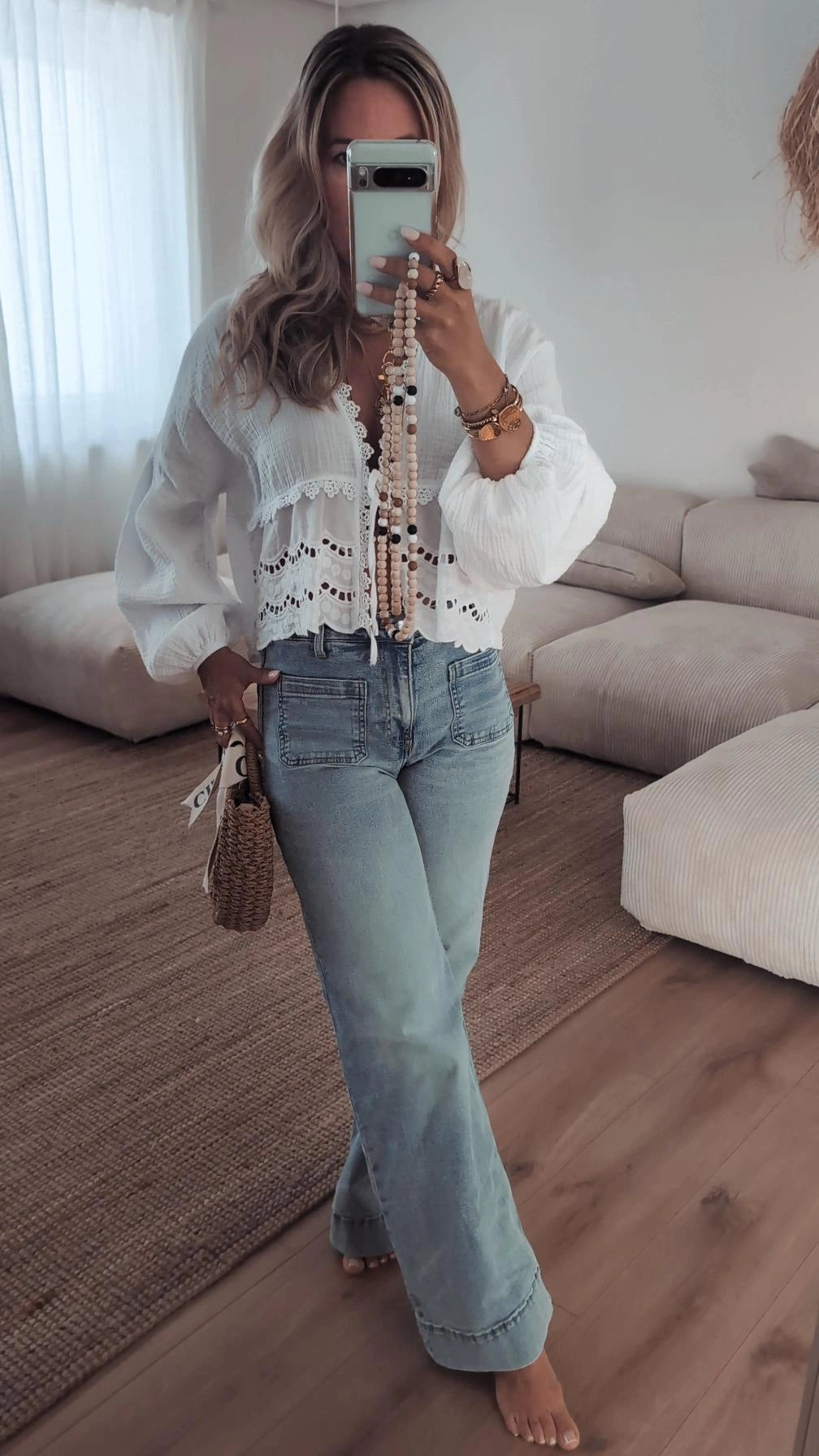 Musselin Bluse weiss