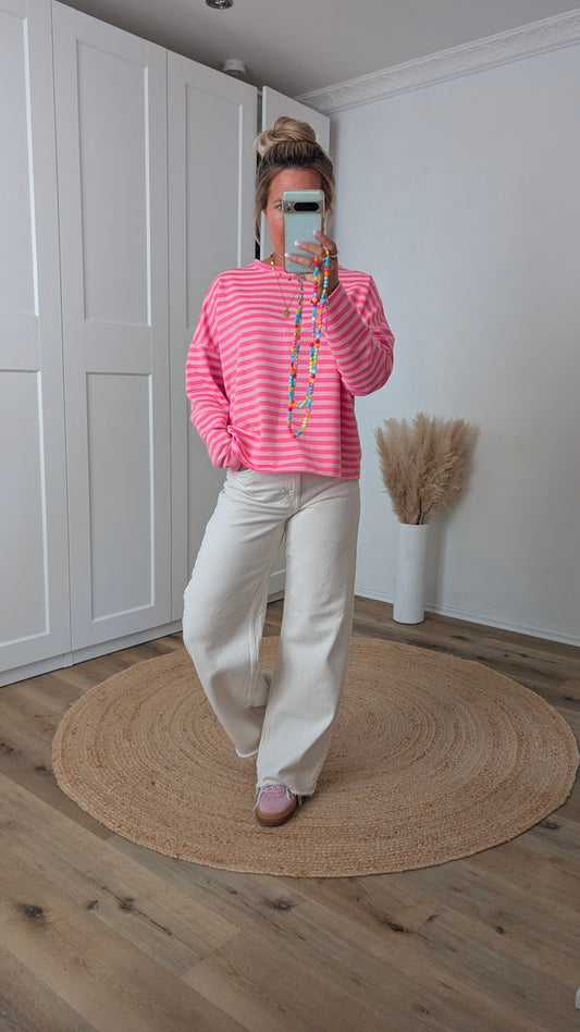 Pullover pink rosa gestreift