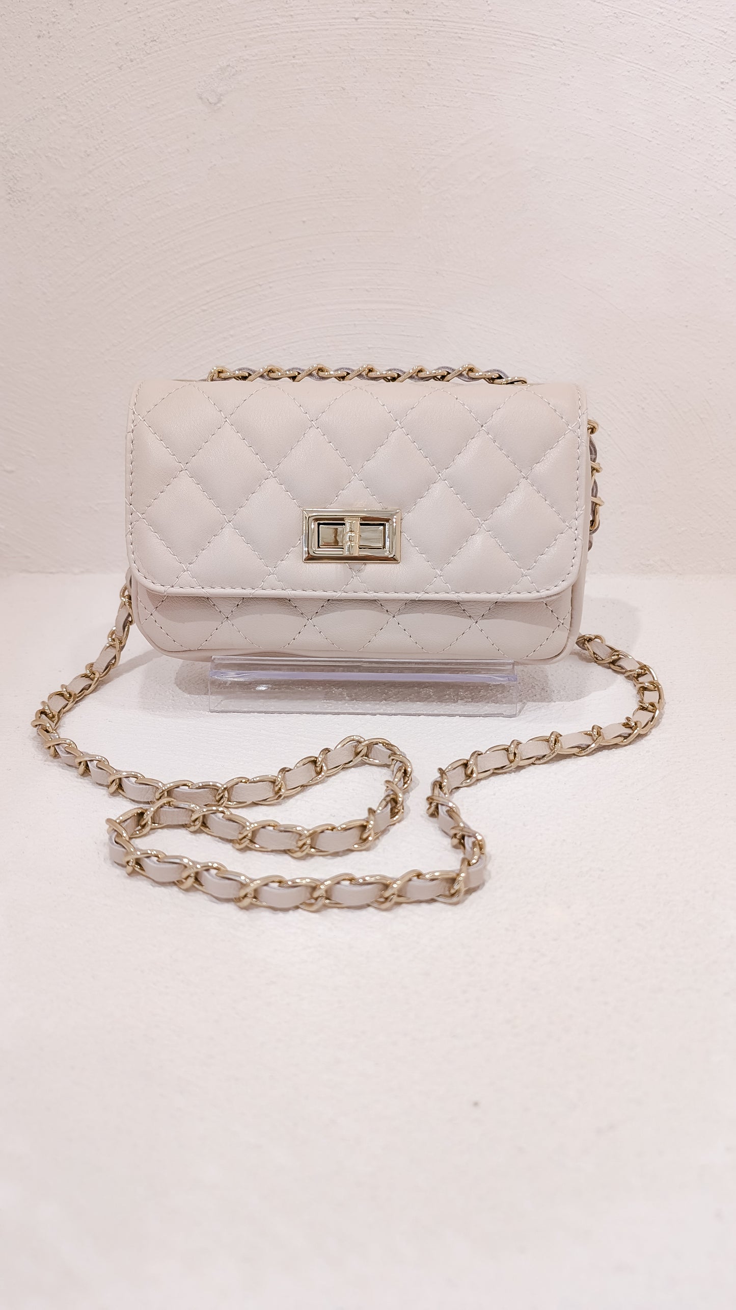Ledertasche beige