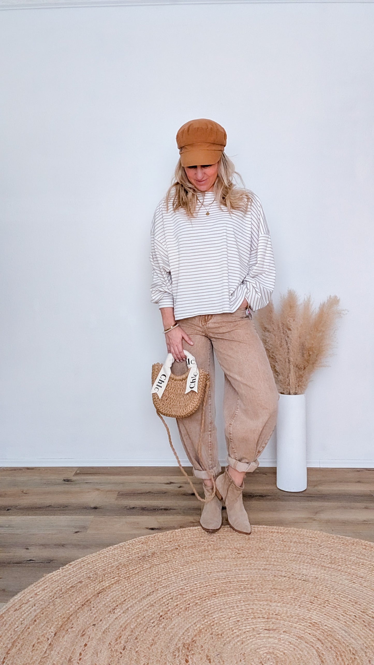 Barrel Jeans beige