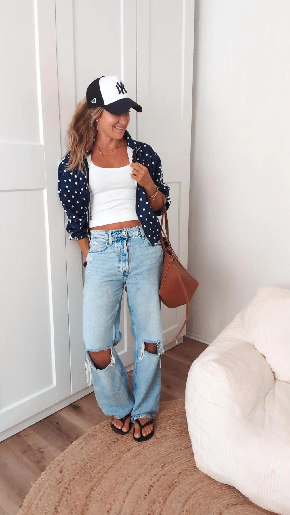Jacke blau mit Punkten