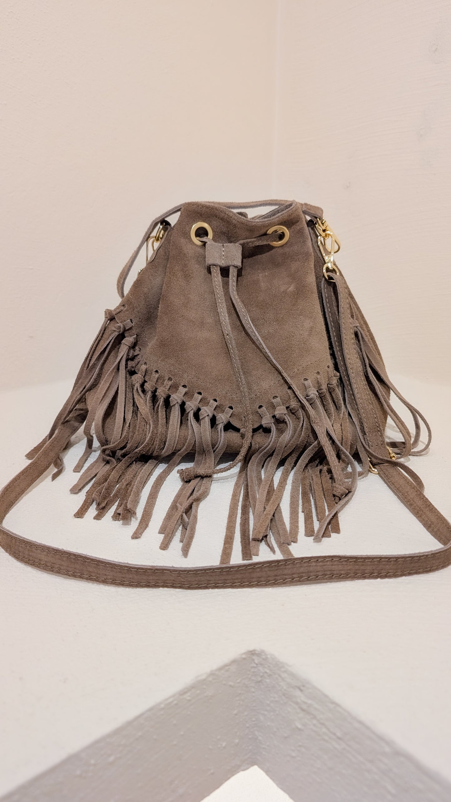 Italienische Wildleder Fransen Tasche