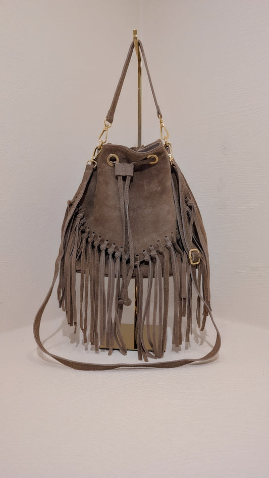 Italienische Wildleder Fransen Tasche