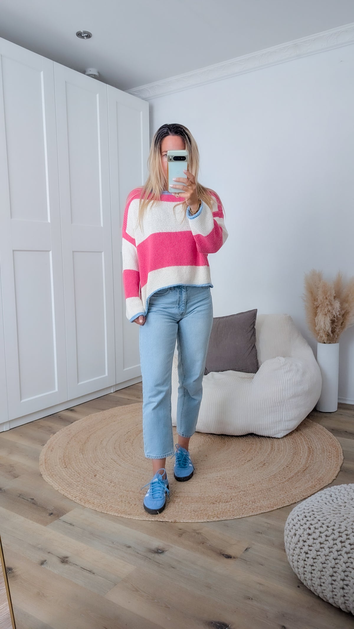 Pullover pink gestreift