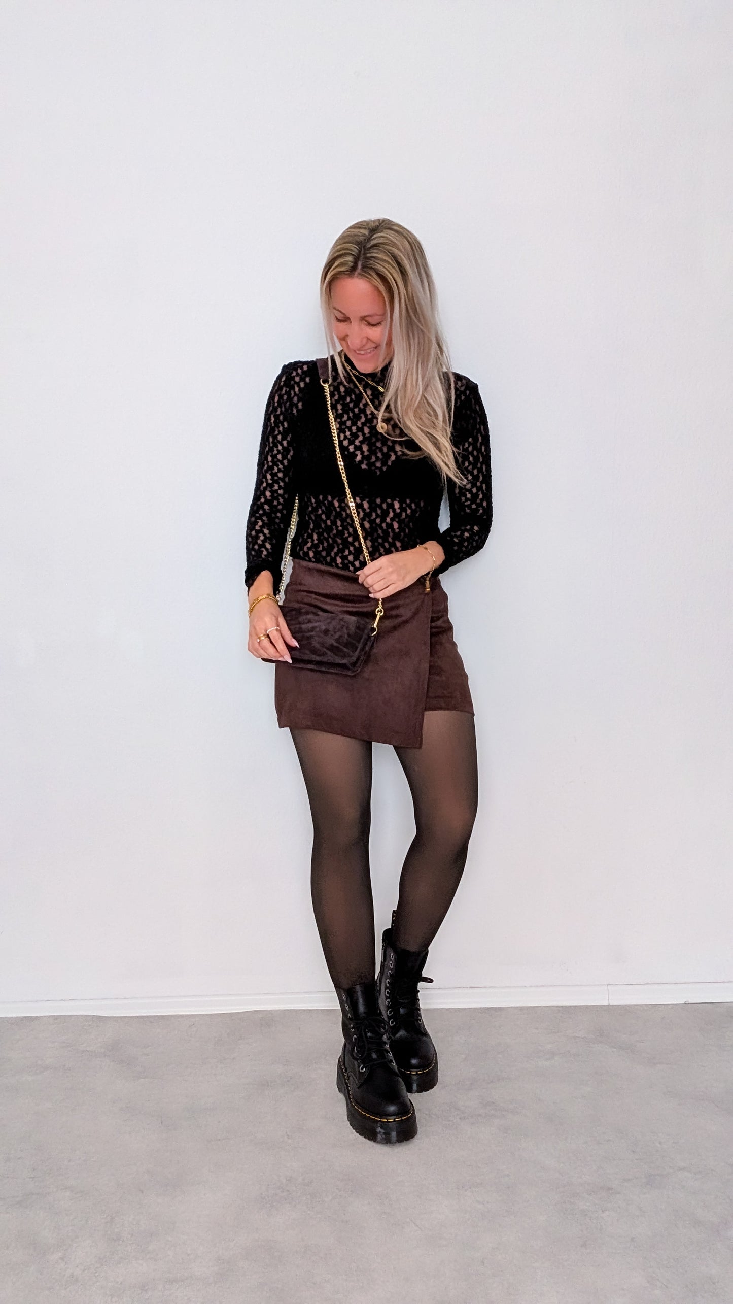 Spitzen Shirt schwarz