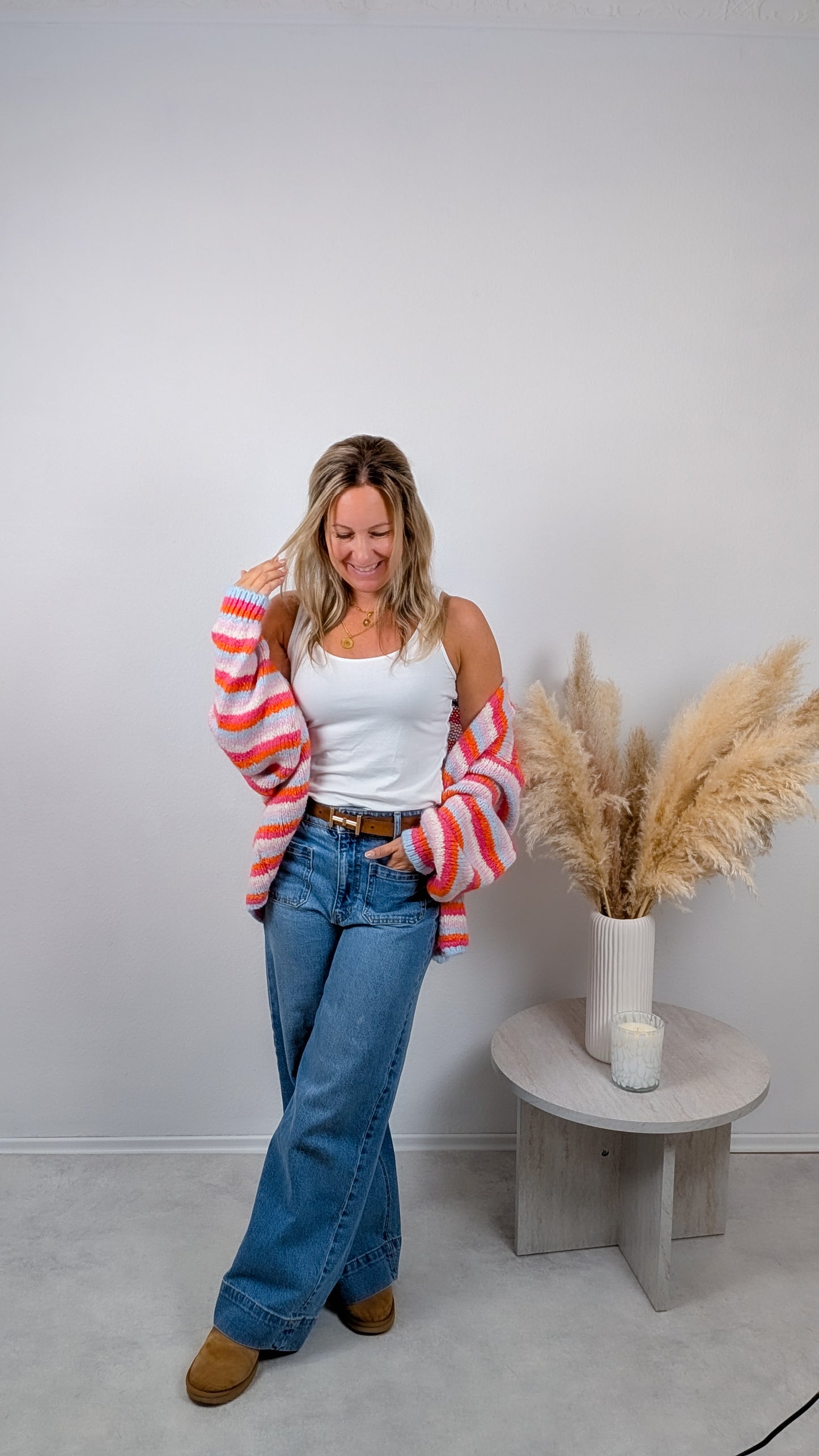 Cardigan bunt gestreift