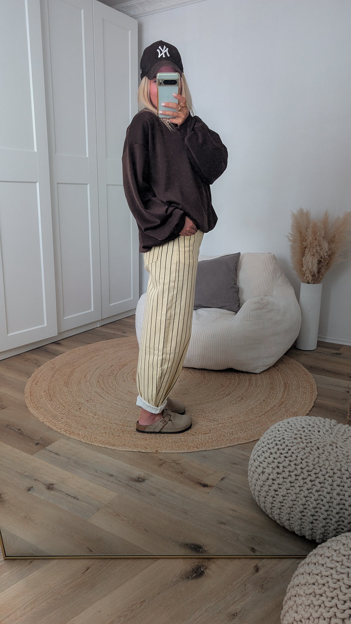 Hose gelb braun gestreift
