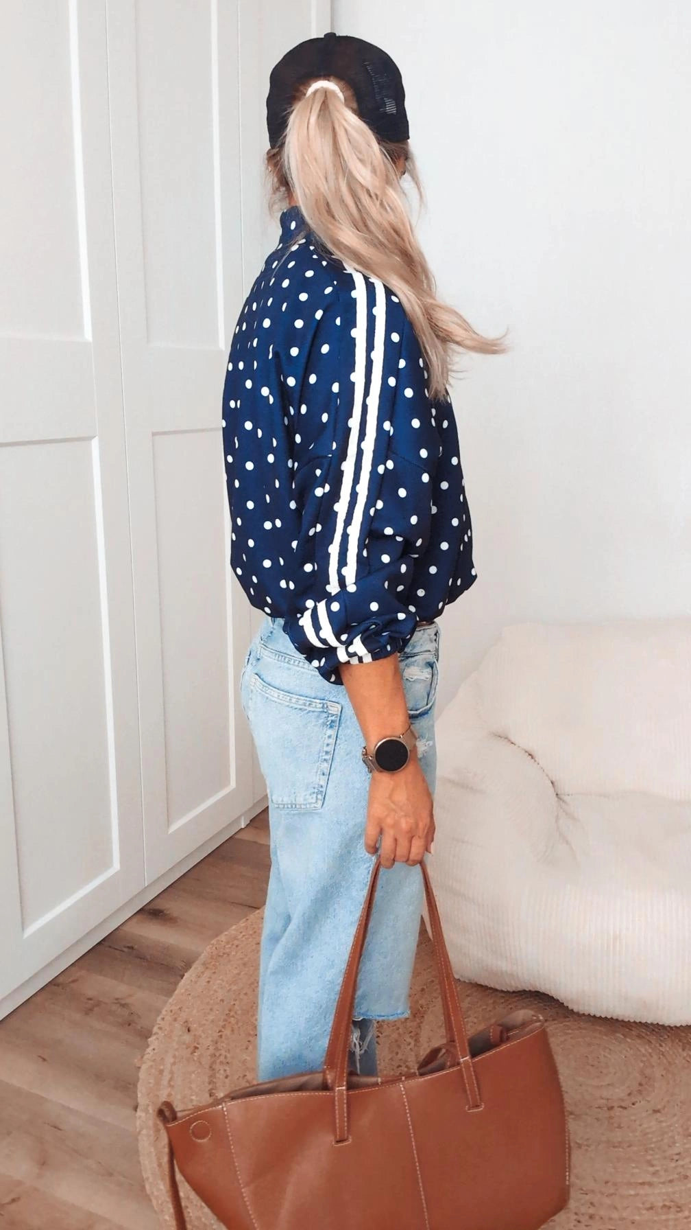 Jacke blau mit Punkten