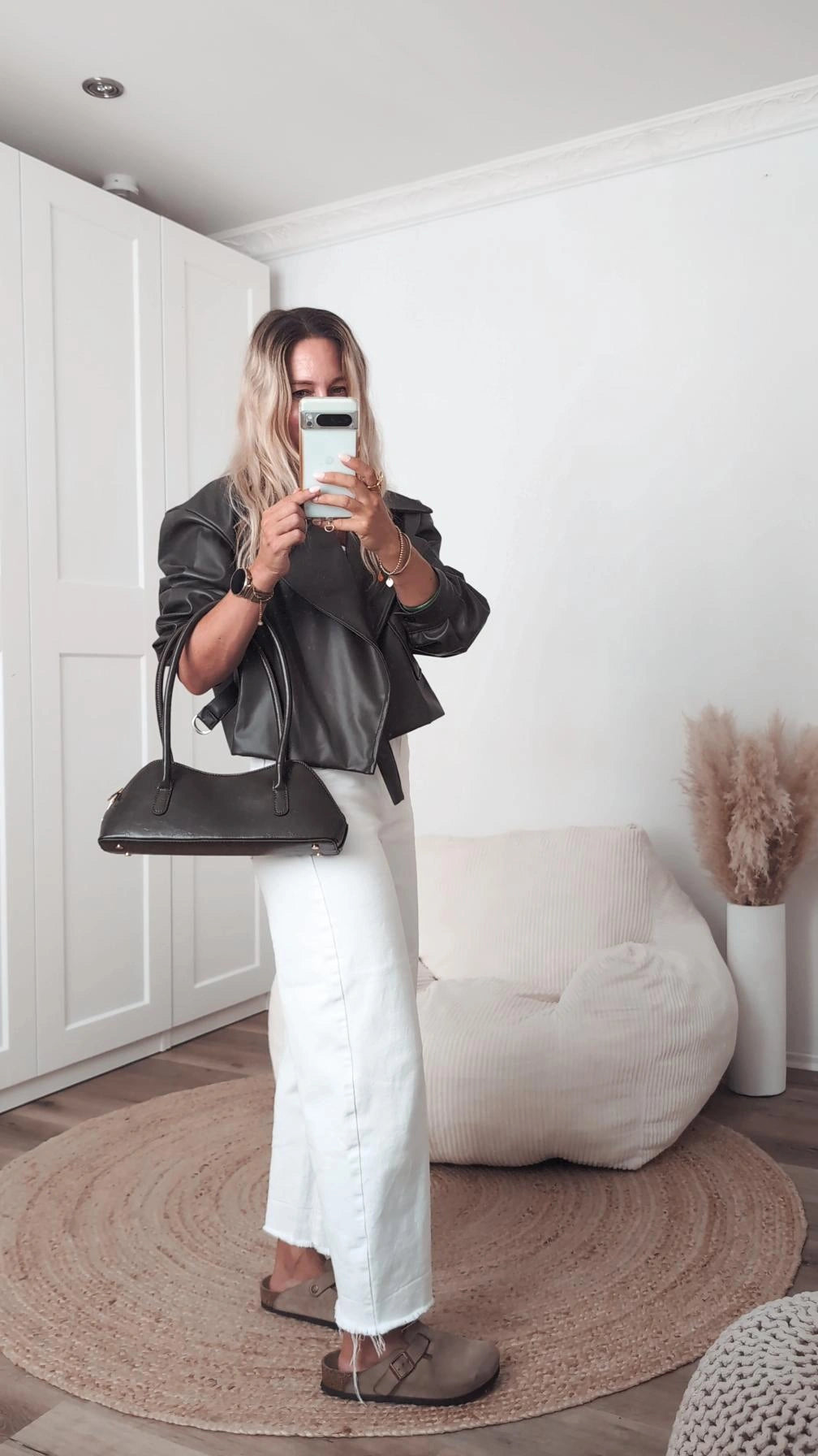 Kunstlederjacke khaki