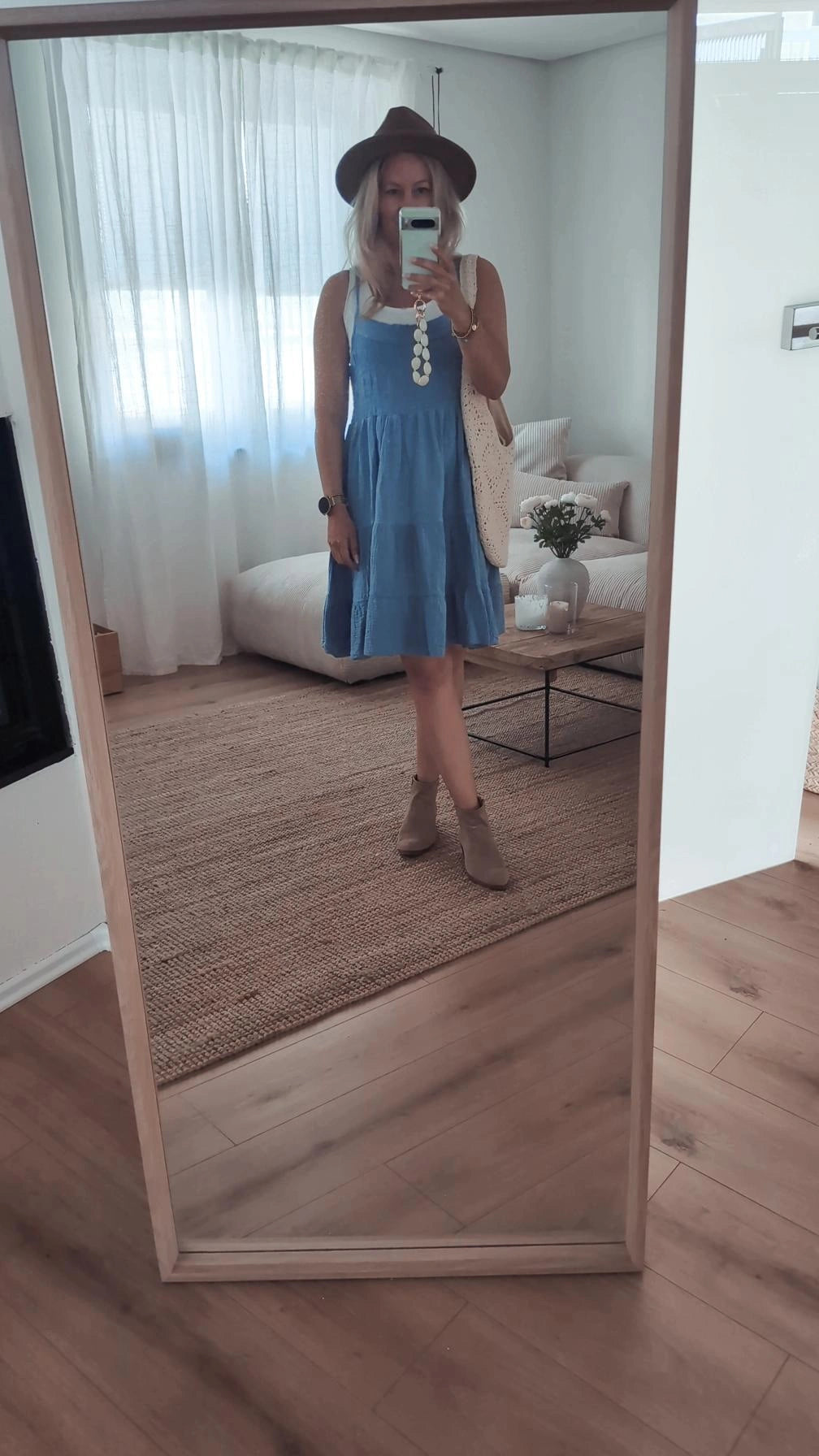 Musselin Kleid blau