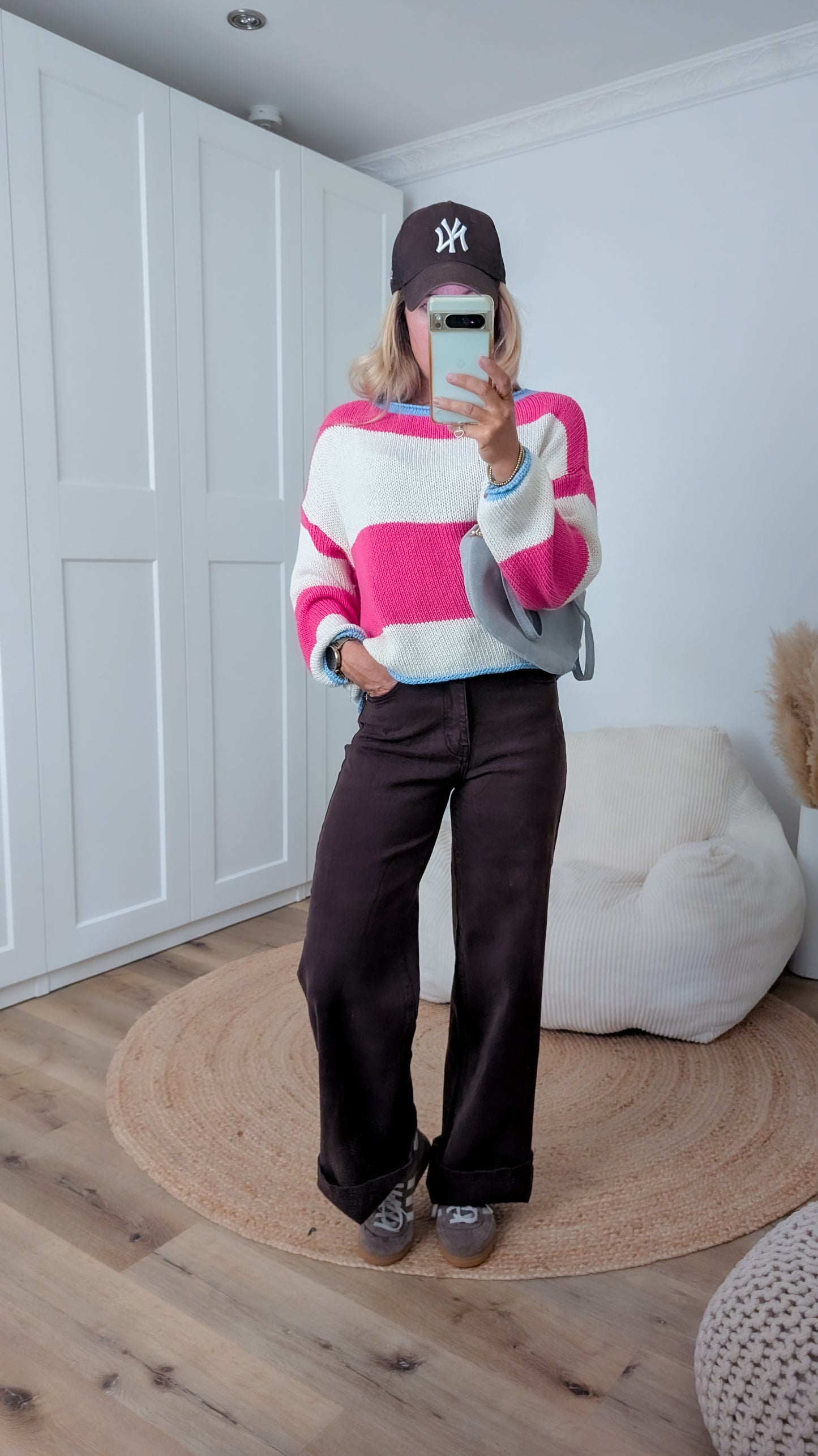 Pullover pink gestreift