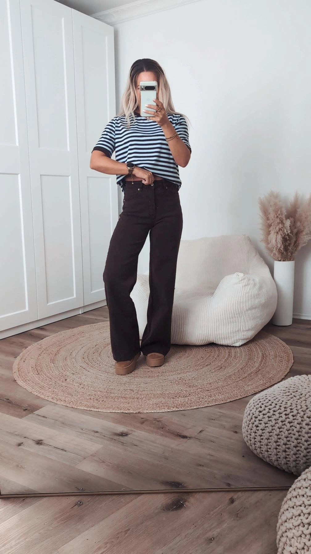 Wilde Leg Jeans braun