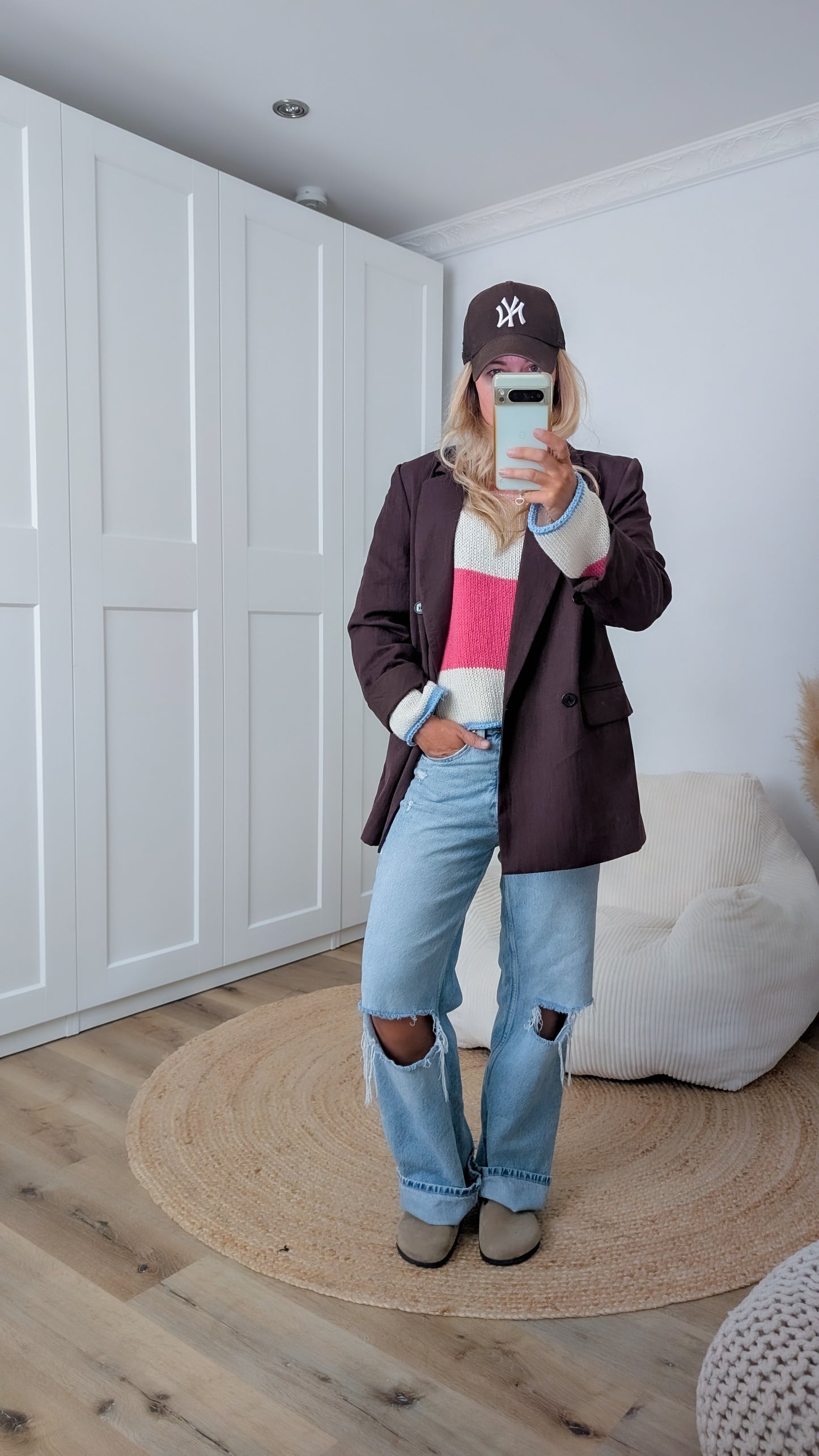 Pullover pink gestreift