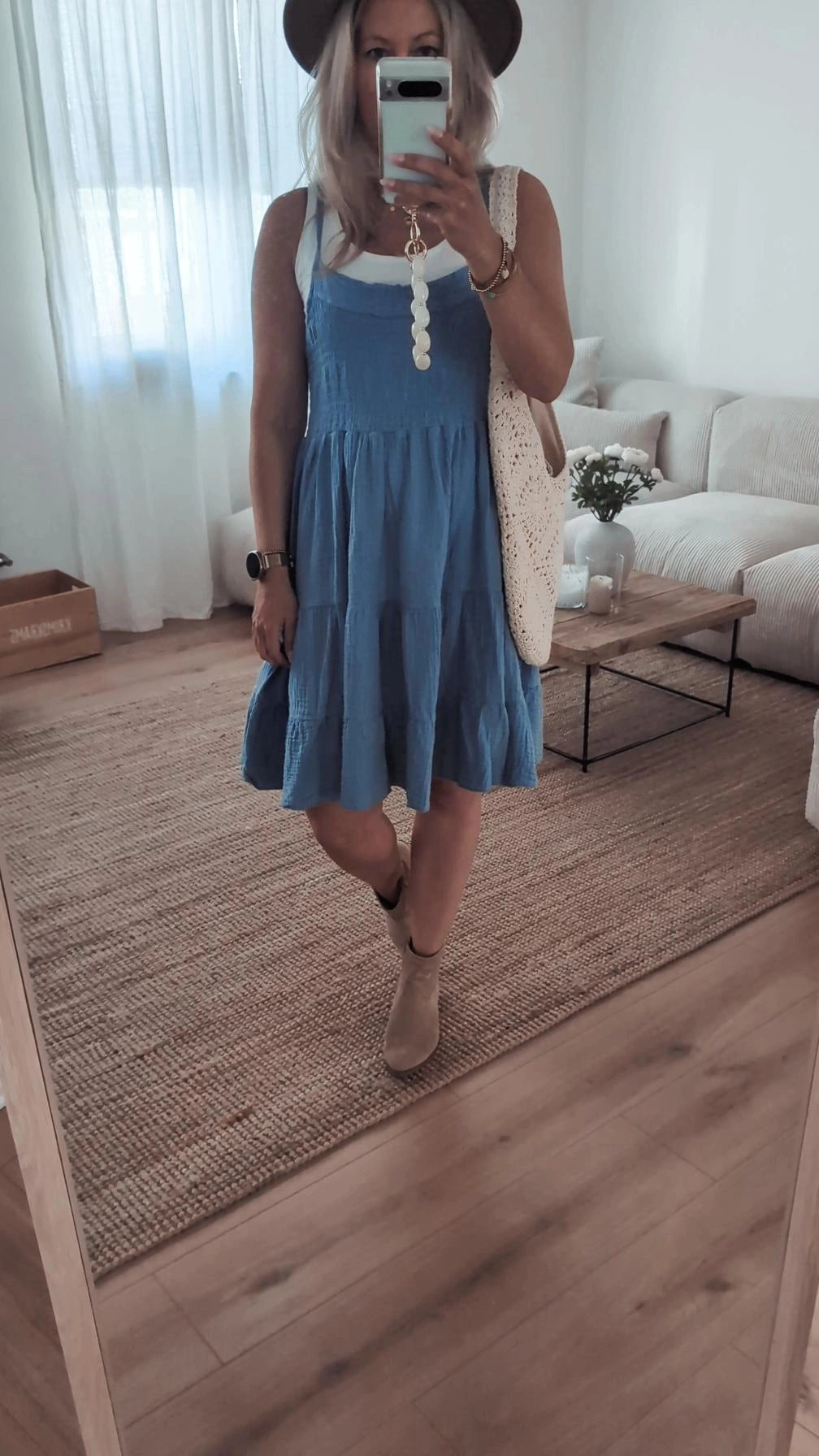 Musselin Kleid blau