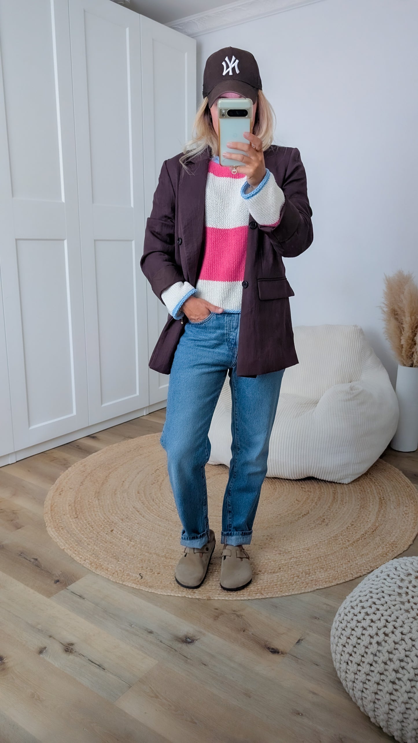 Pullover pink gestreift