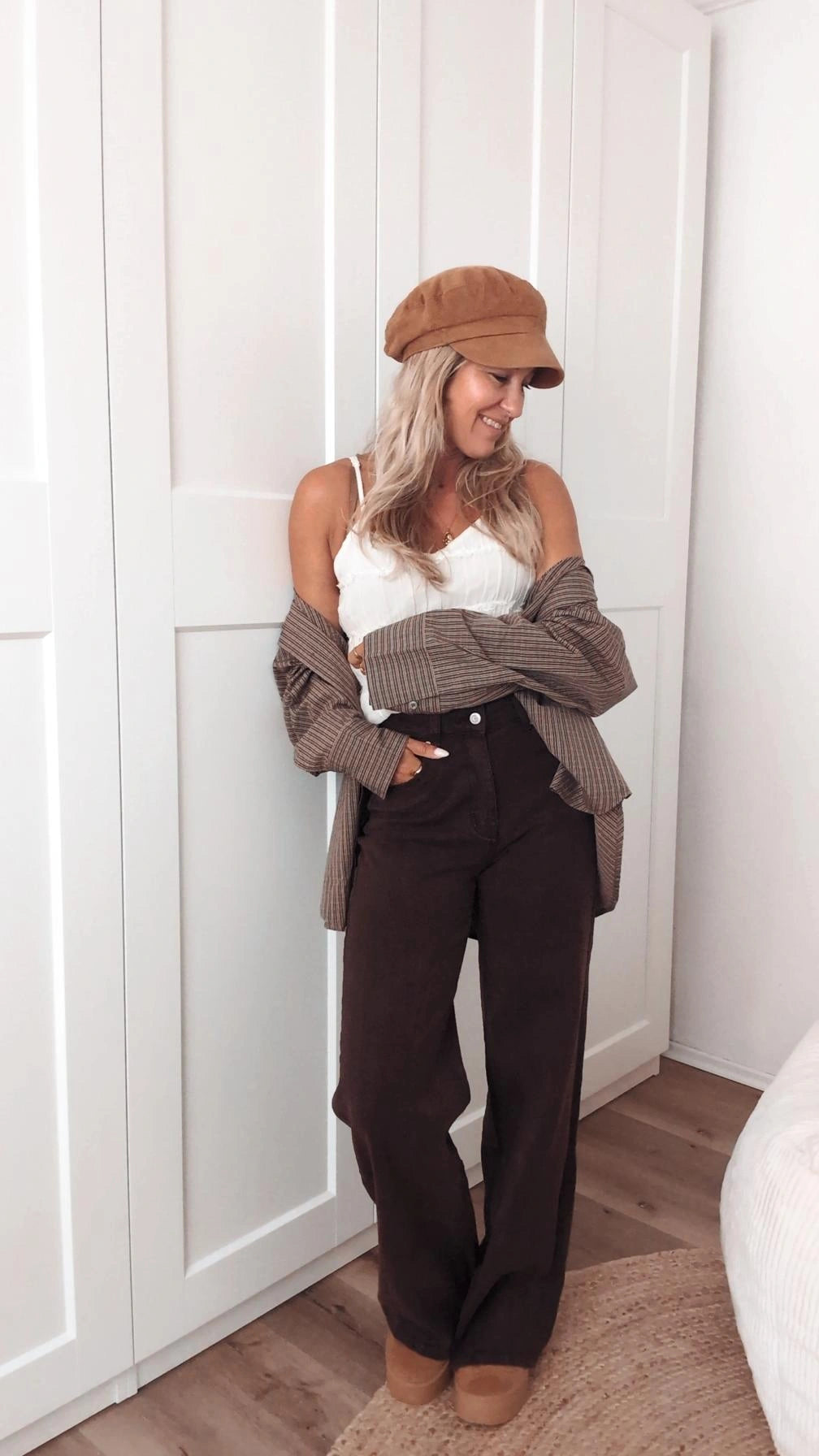 Wilde Leg Jeans braun