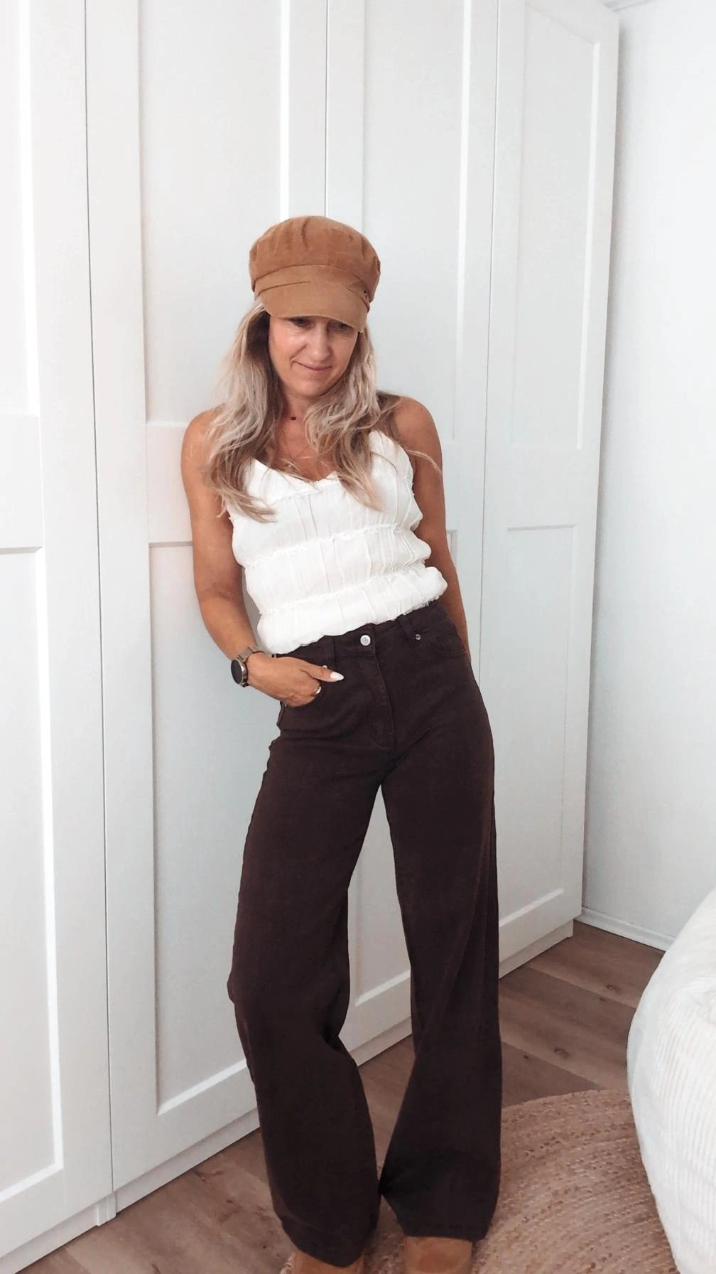 Wilde Leg Jeans braun