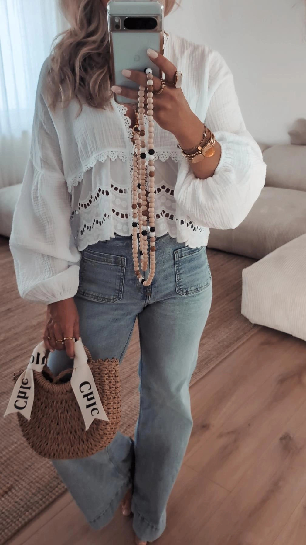 Musselin Bluse weiss