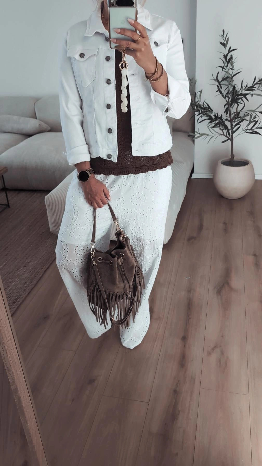 Jeansjacke weiss