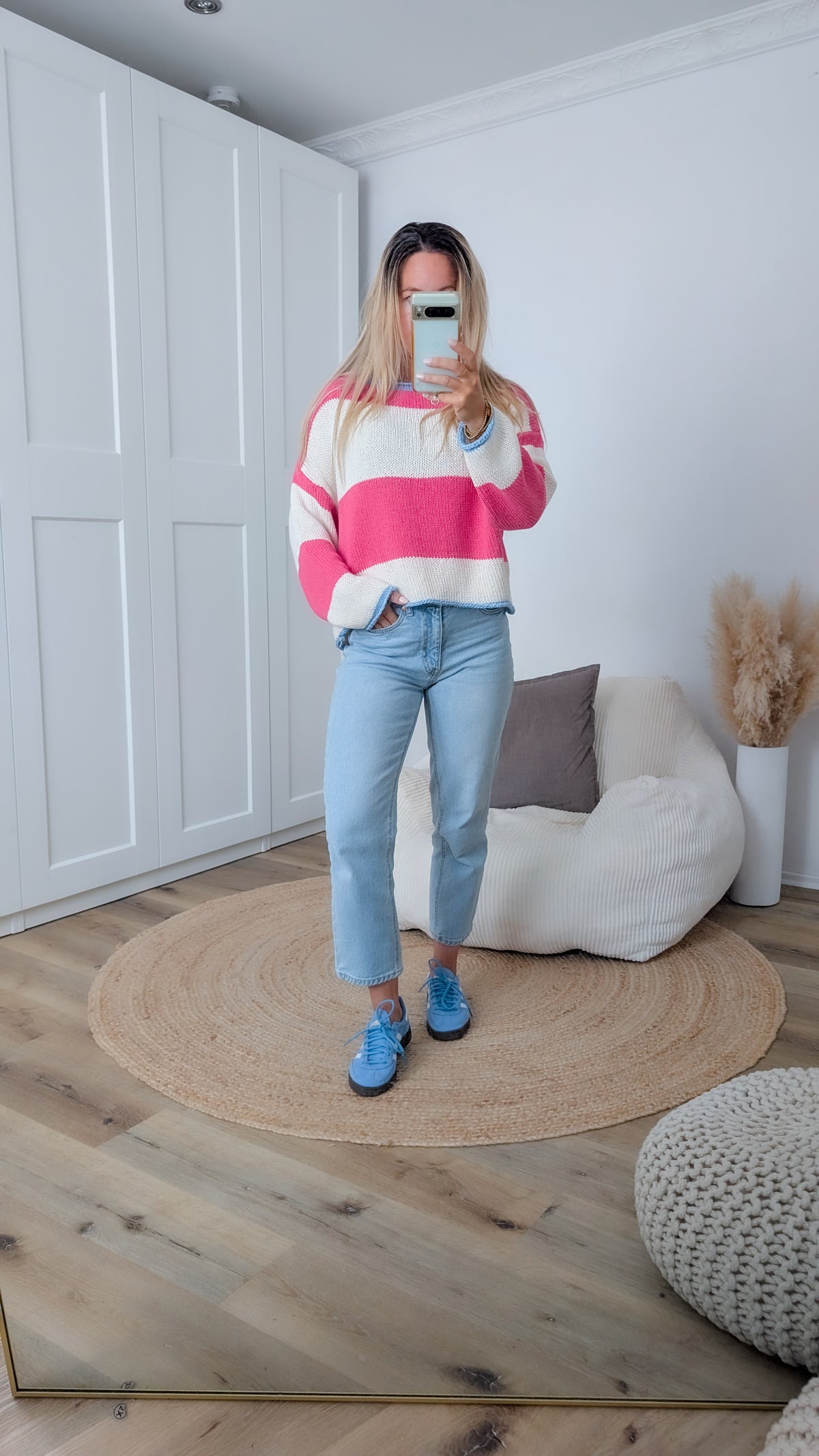 Pullover pink gestreift