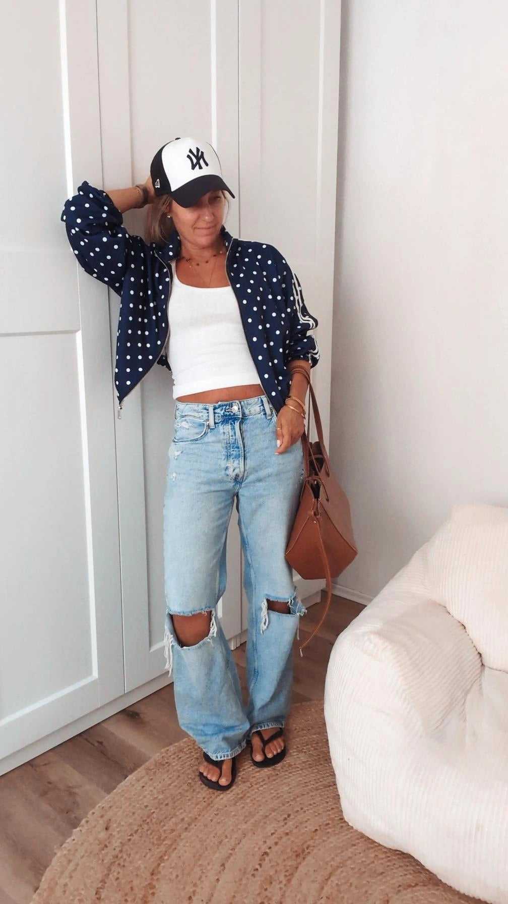 Jacke blau mit Punkten