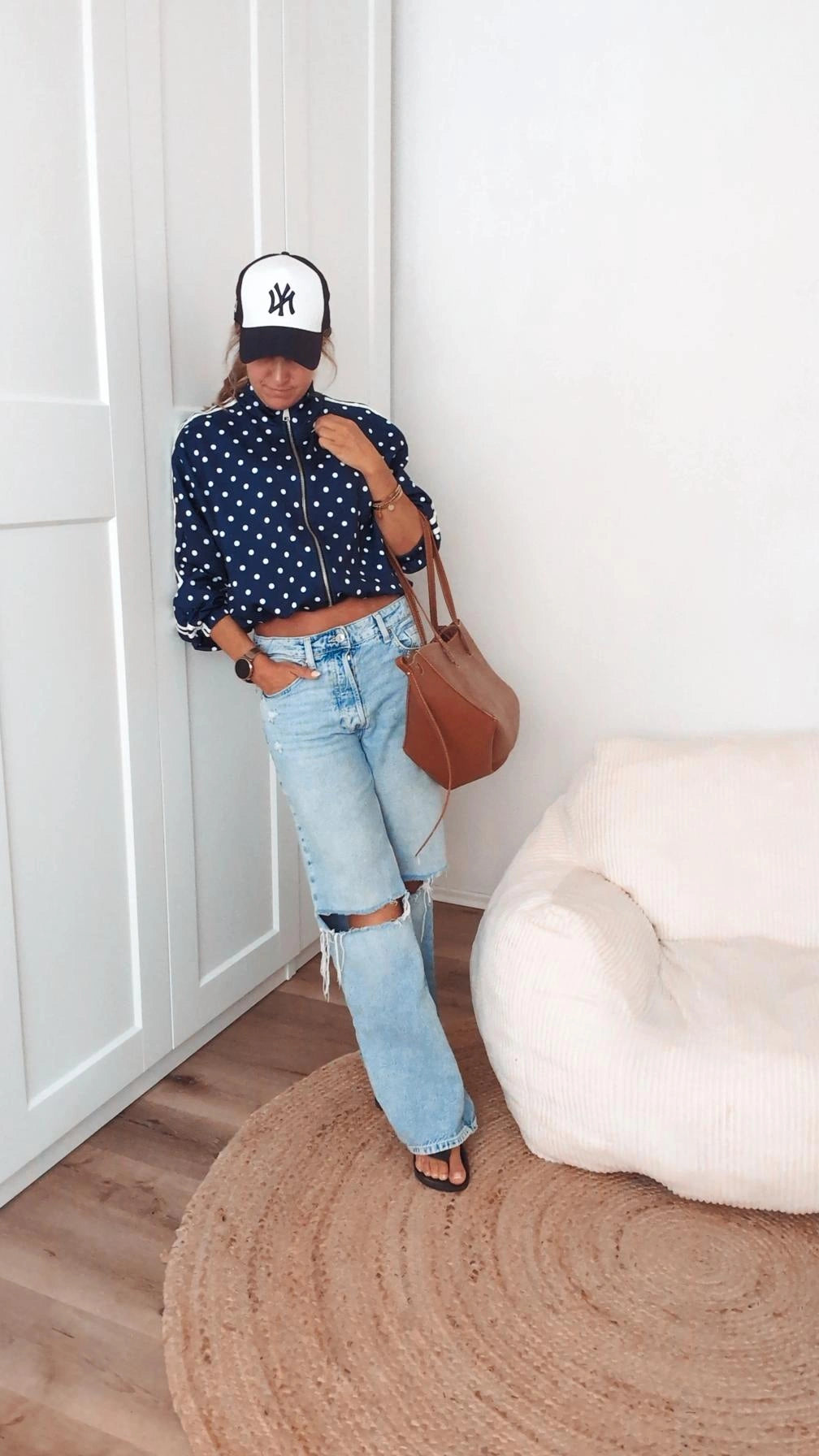 Jacke blau mit Punkten
