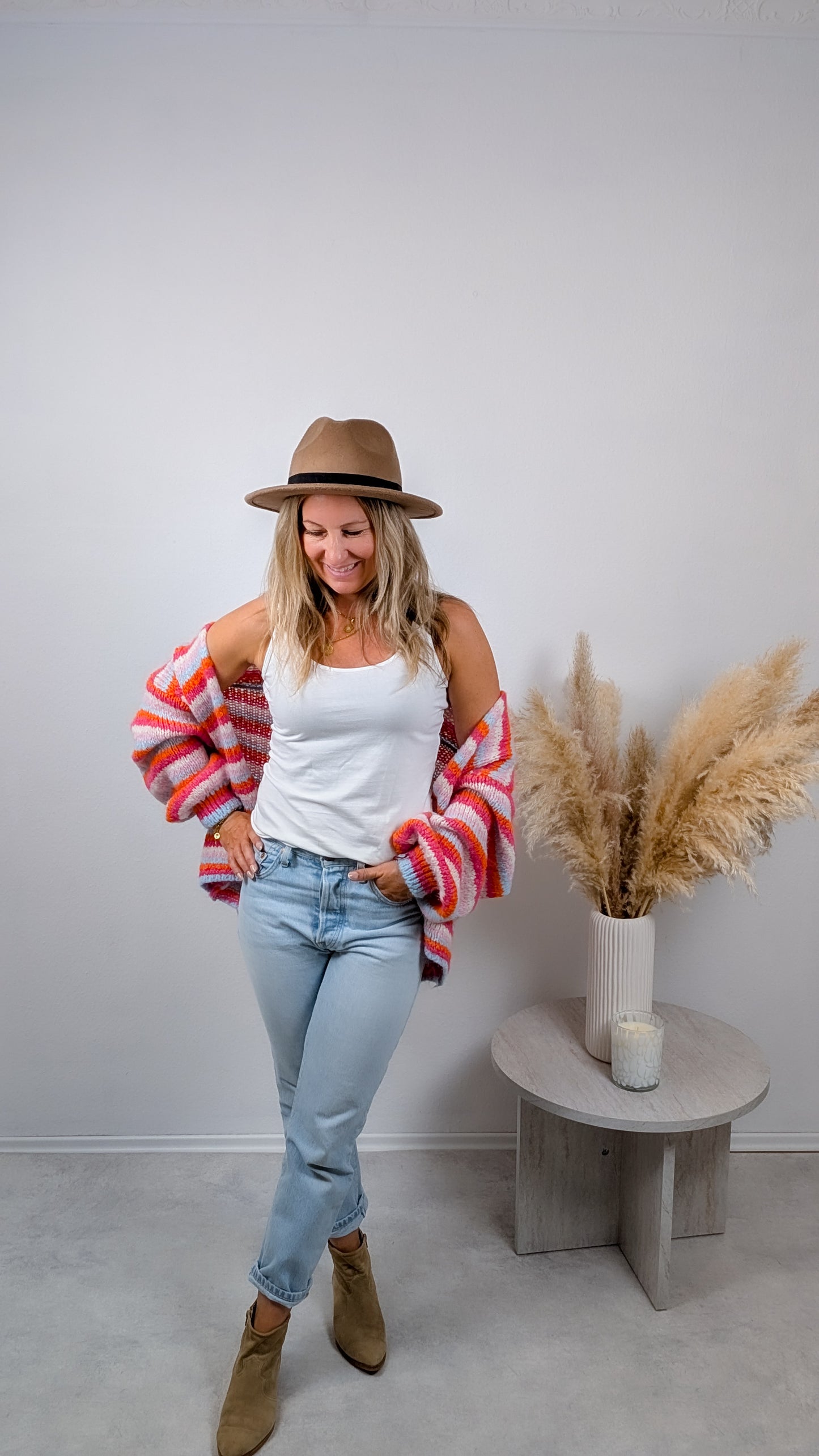 Cardigan bunt gestreift